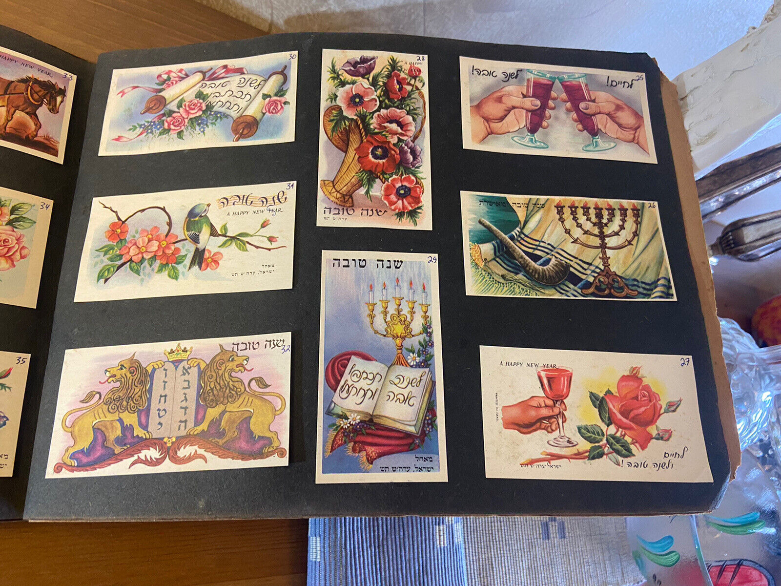 israel Jewish vintage new year greeting cards collection album RARE