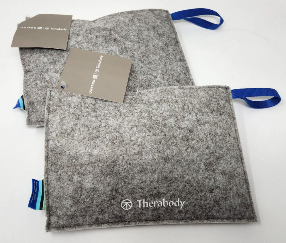 Brand New 2x THERABODY United Airlines Amenity Kit Light Grey MAKU21D