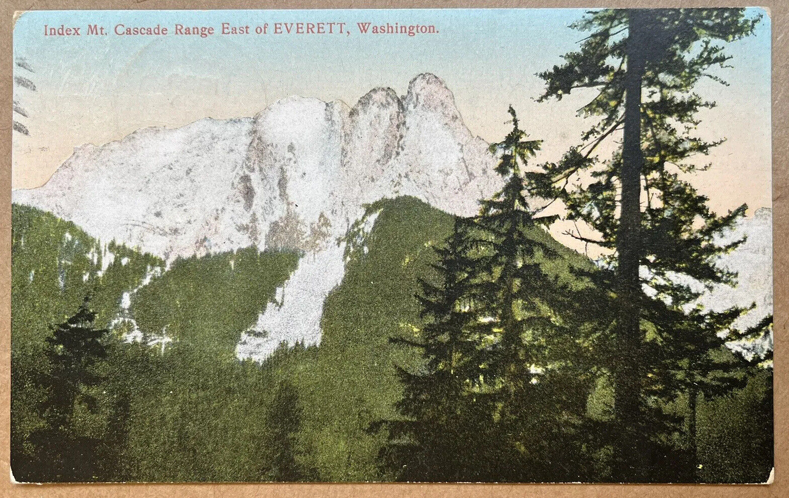 Everett Washington Index Mountain Cascade Range Vintage Postcard c1910