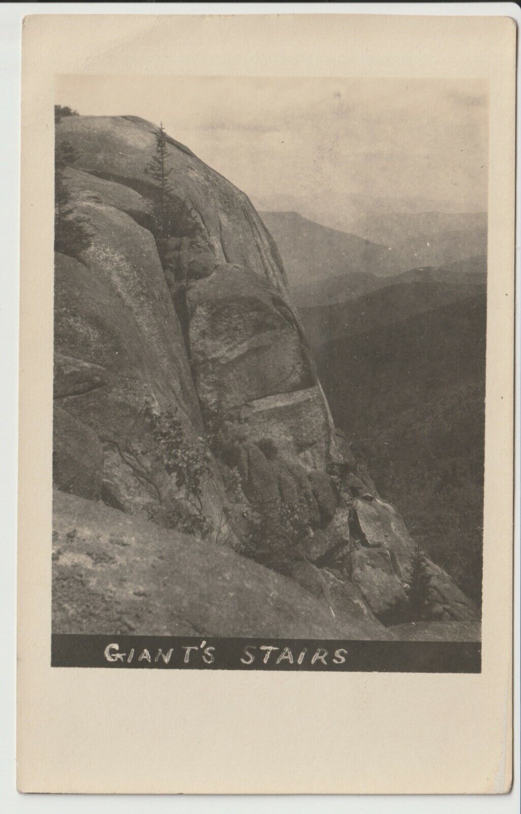 RPPC Giant\'s Stairs Crawford Notch New Hampshire White Mountains Real Photo NH