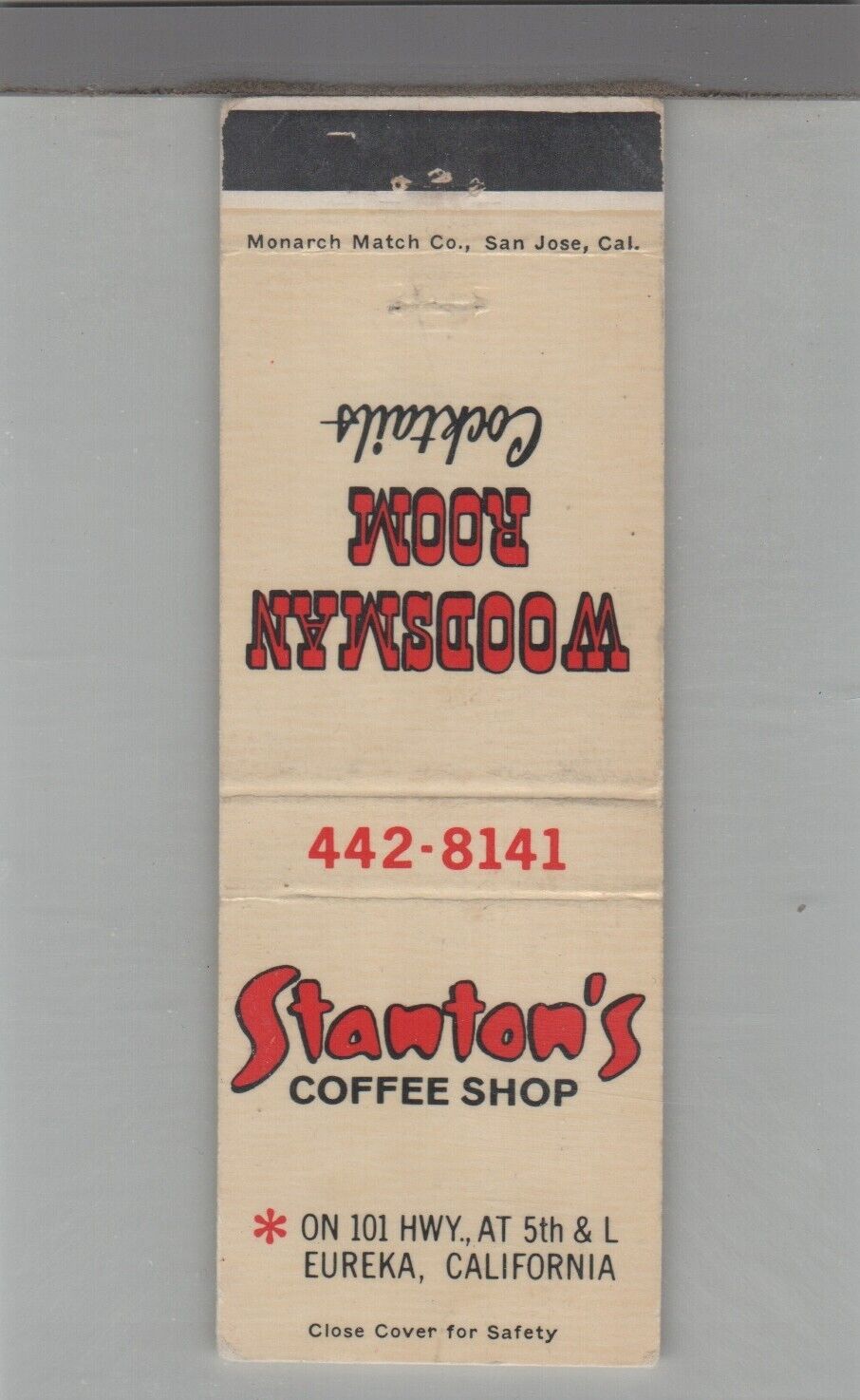 Matchbook Cover Stanton\'s Coffee Shop Eureka, CA