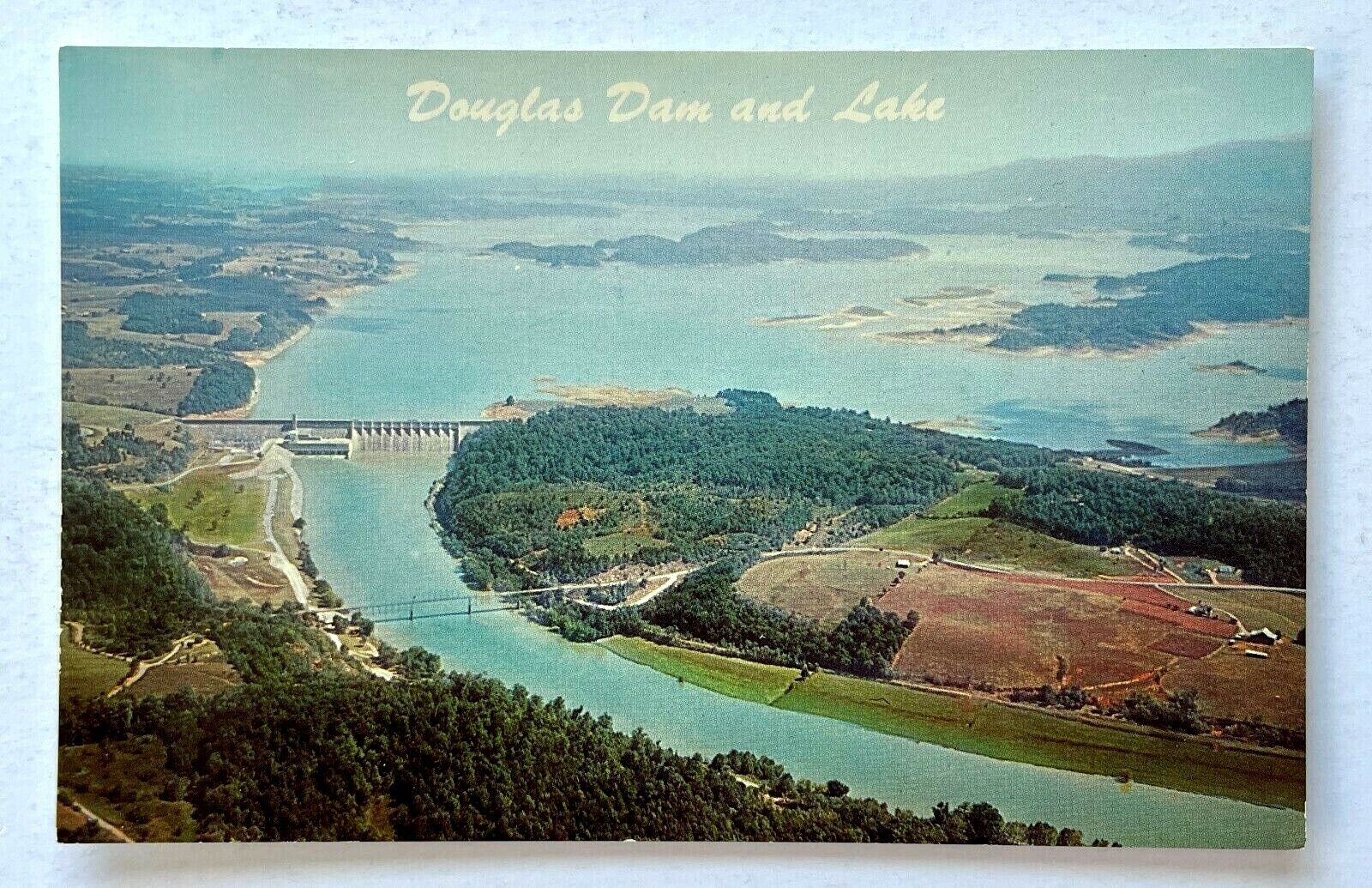 1970s Douglas Dam Lake TVA French Broad River Vtg Postcard Dandridge Tennessee