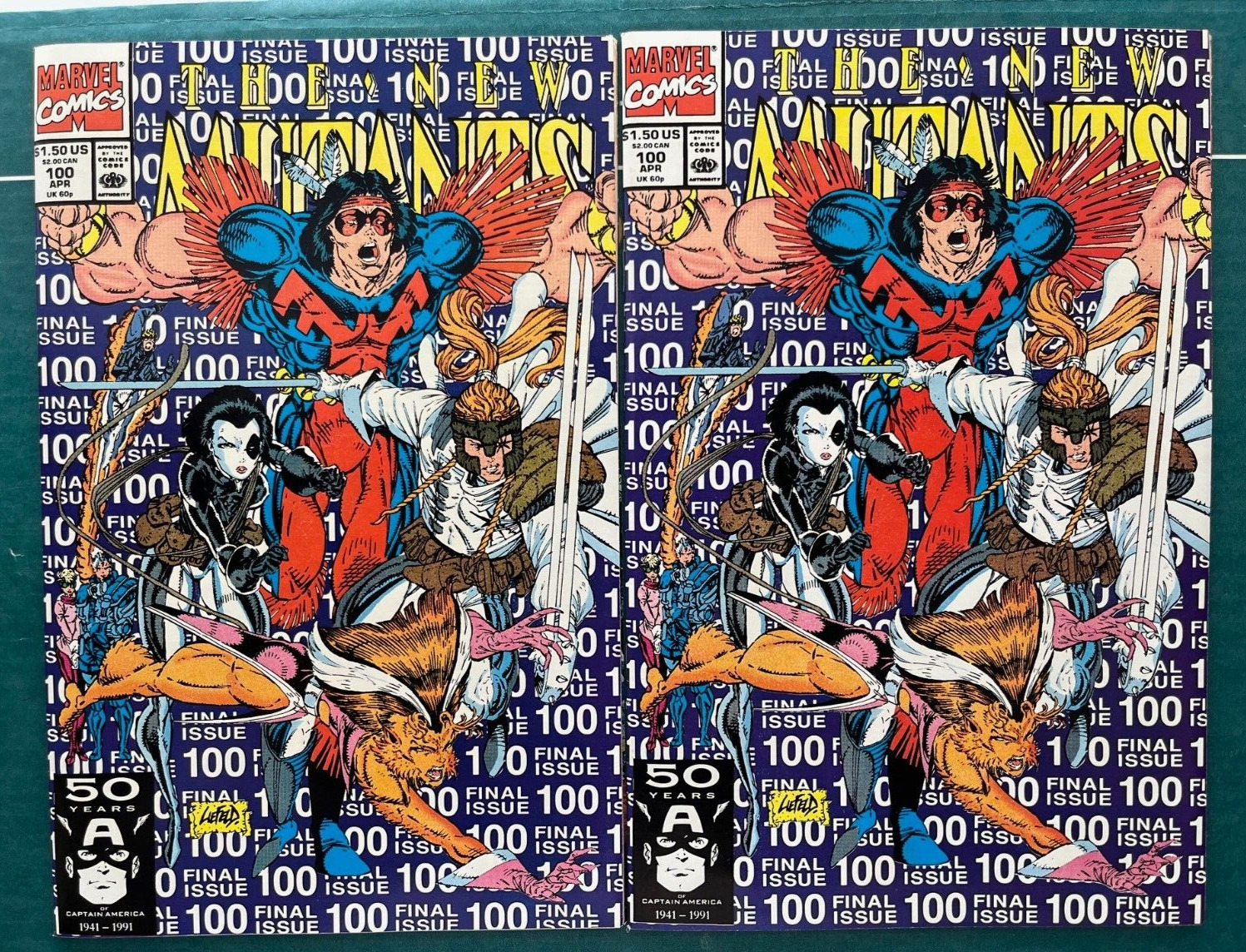 New Mutants #100 - 1st Appearance X-Force Team - Lot of 2 VF/VF+ Marvel 1991