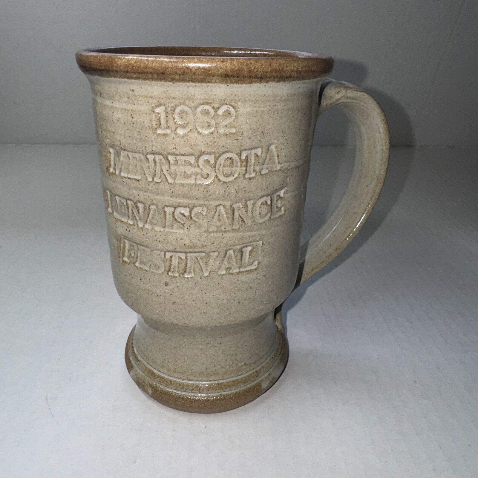 Vintage 1982 Minnesota Renaissance Festival Fair Handmade Mug Unicorn Horse Cup