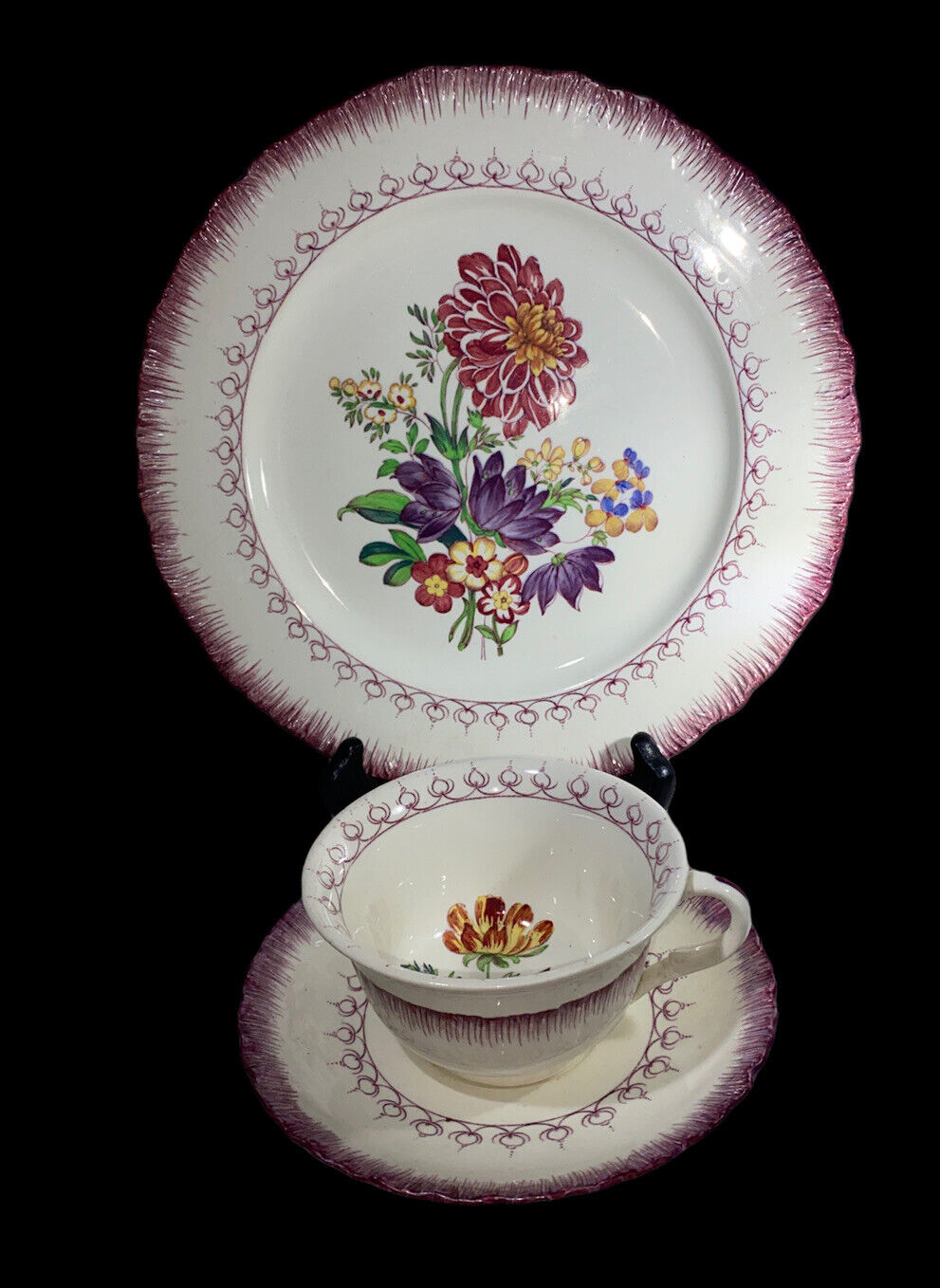 Wedgwood 3 Piece Set - Teacup, Saucer, Plate Windsor Pattern Collectible