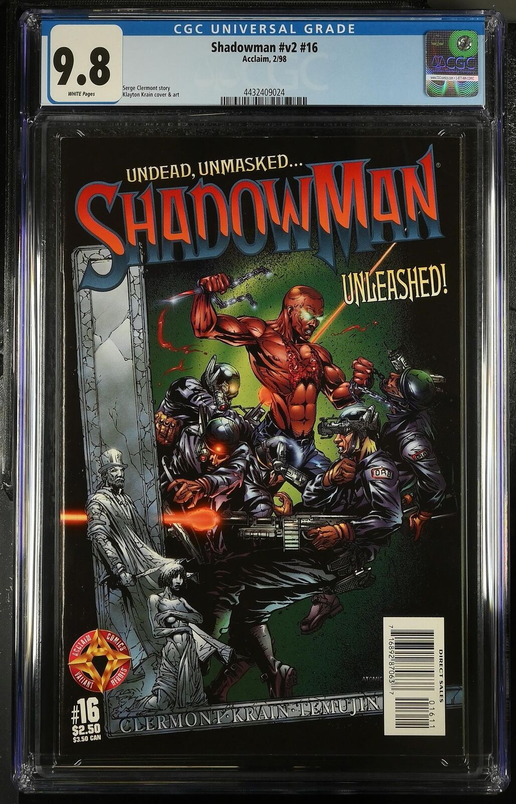 Shadowman v2 16 CGC 9.8 1998 4432409024 Undead, Unmasked... Unleashed Scarce