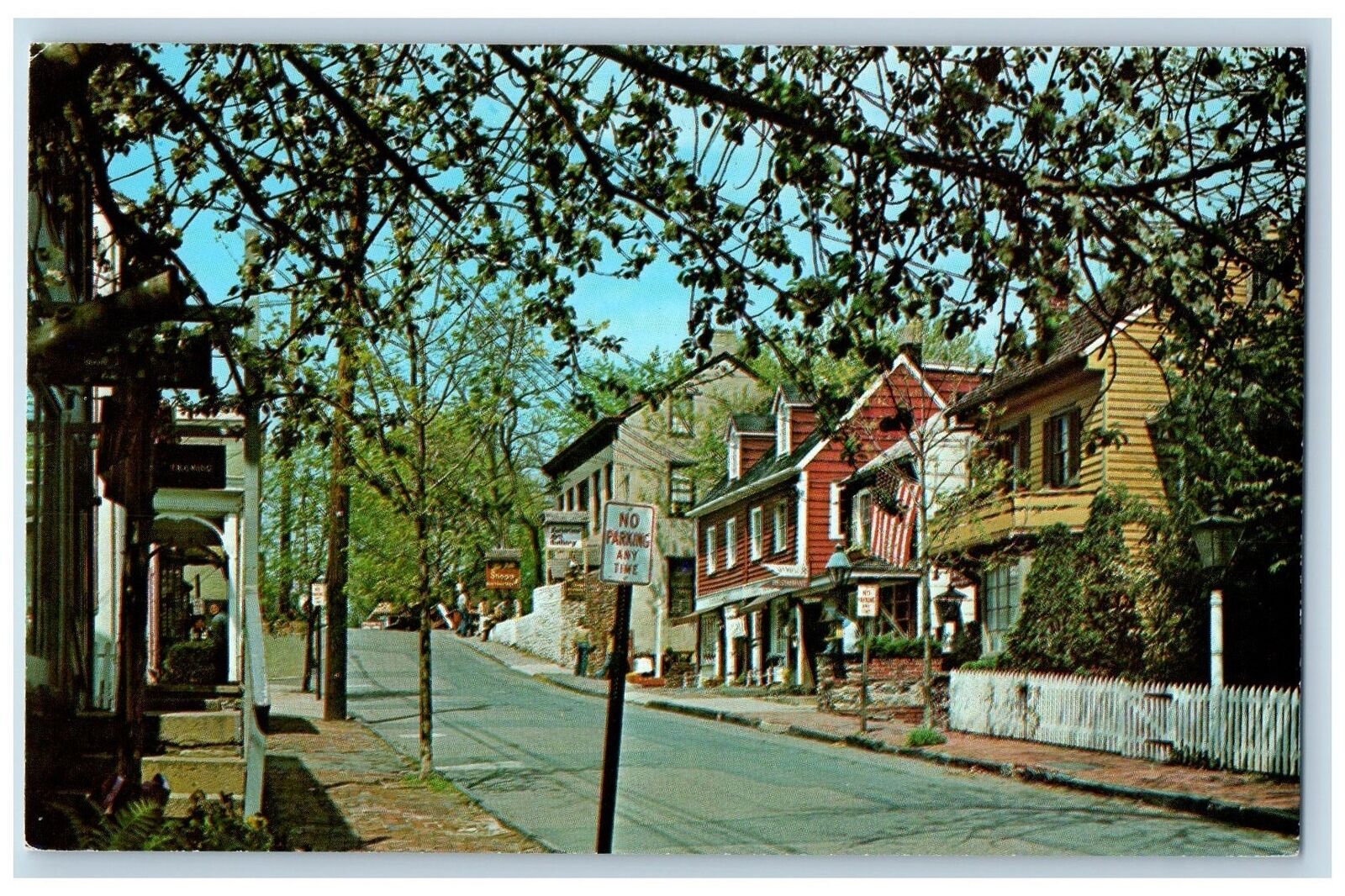 Bucks County Pennsylvania PA Postcard Mechanic Street Residence Section c1960\'s