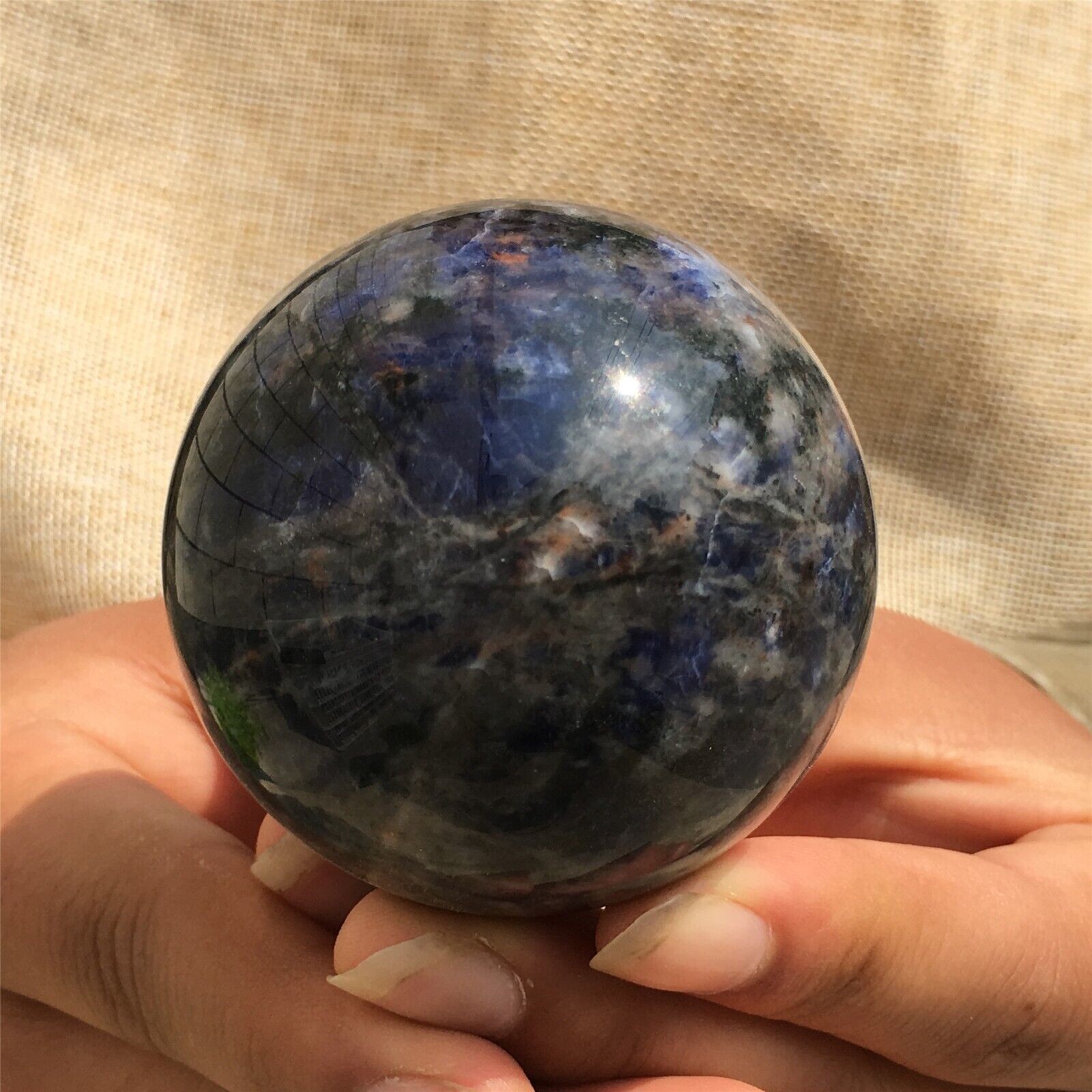 290g Natural sodalite ball quartz crystal sphere 59mm reiki healing gem XQ1694