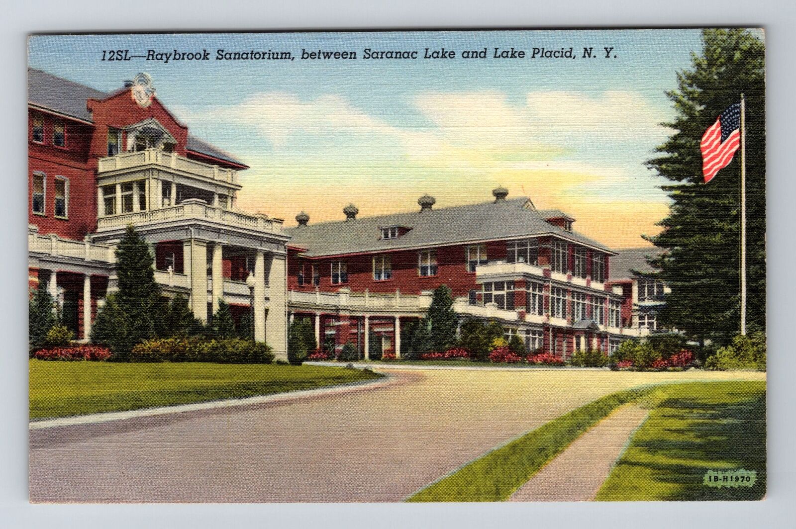Lake Placid NY-New York, Raybrook Sanatorium, Antique Vintage Souvenir Postcard