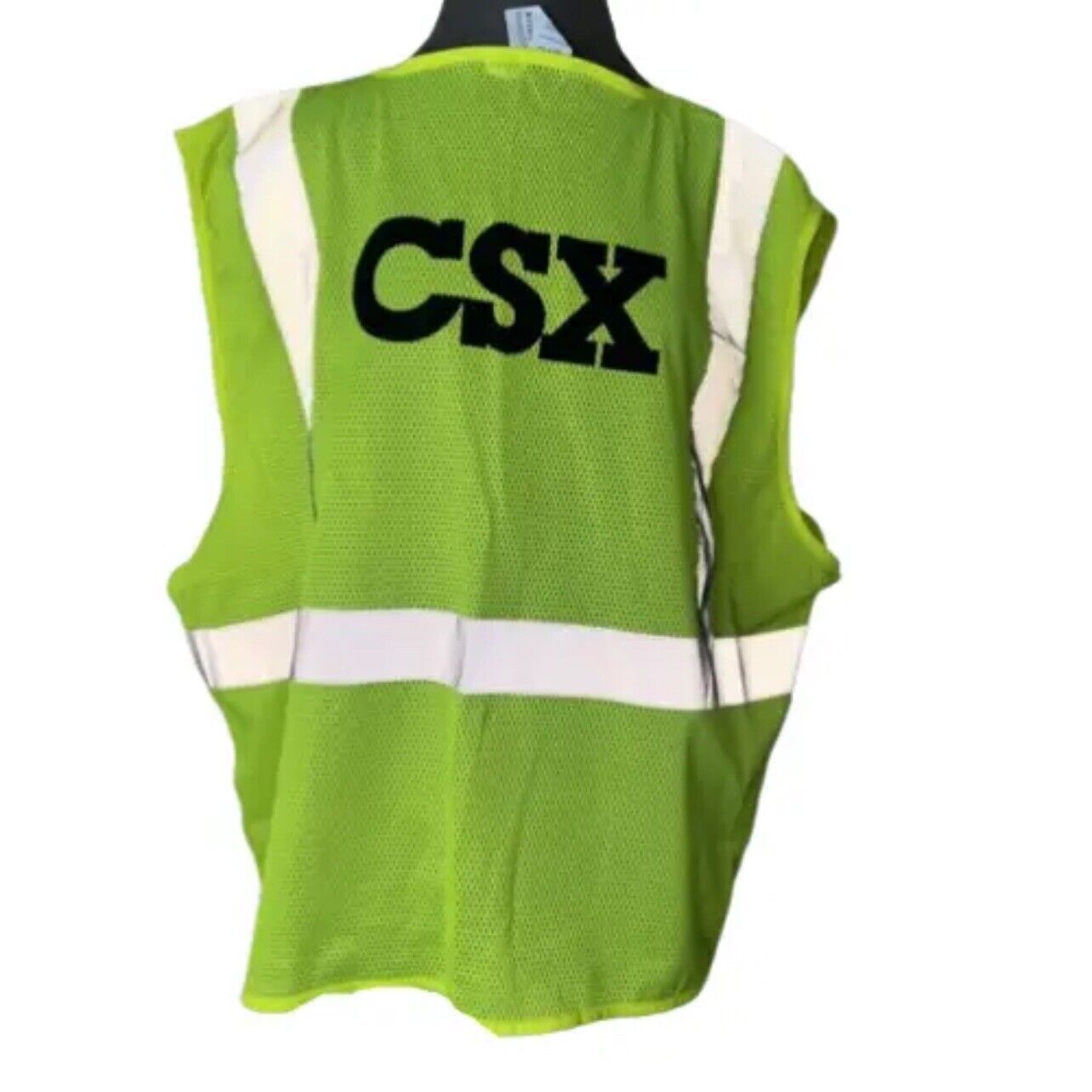 CSX Neon Hi-Res Safety  Neon Yellow Rail Train Tee Vest Railroad Train Size XS-S