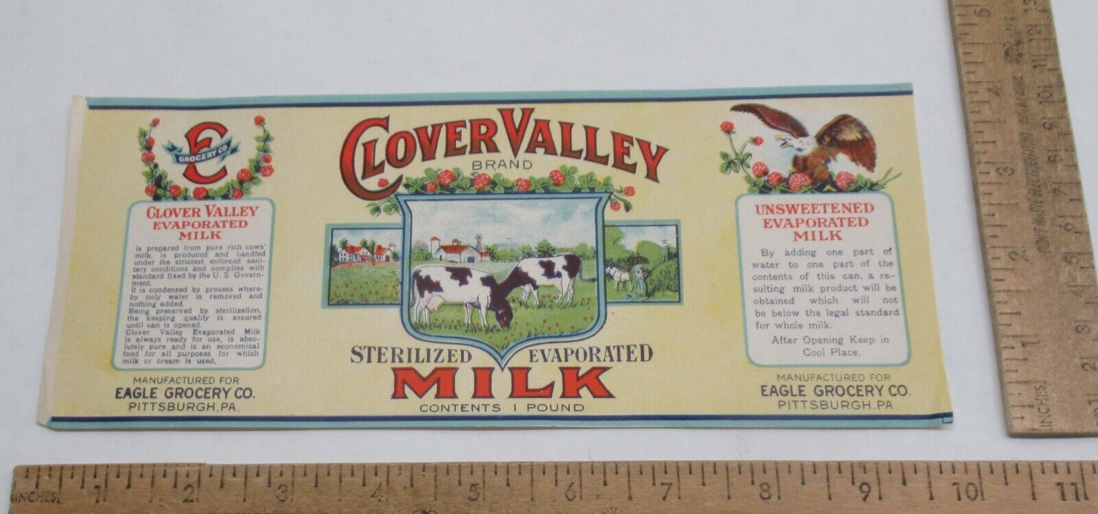 unused label - CLOVER VALLEY Brand Sterilized Evaporated MILK - listing #4182