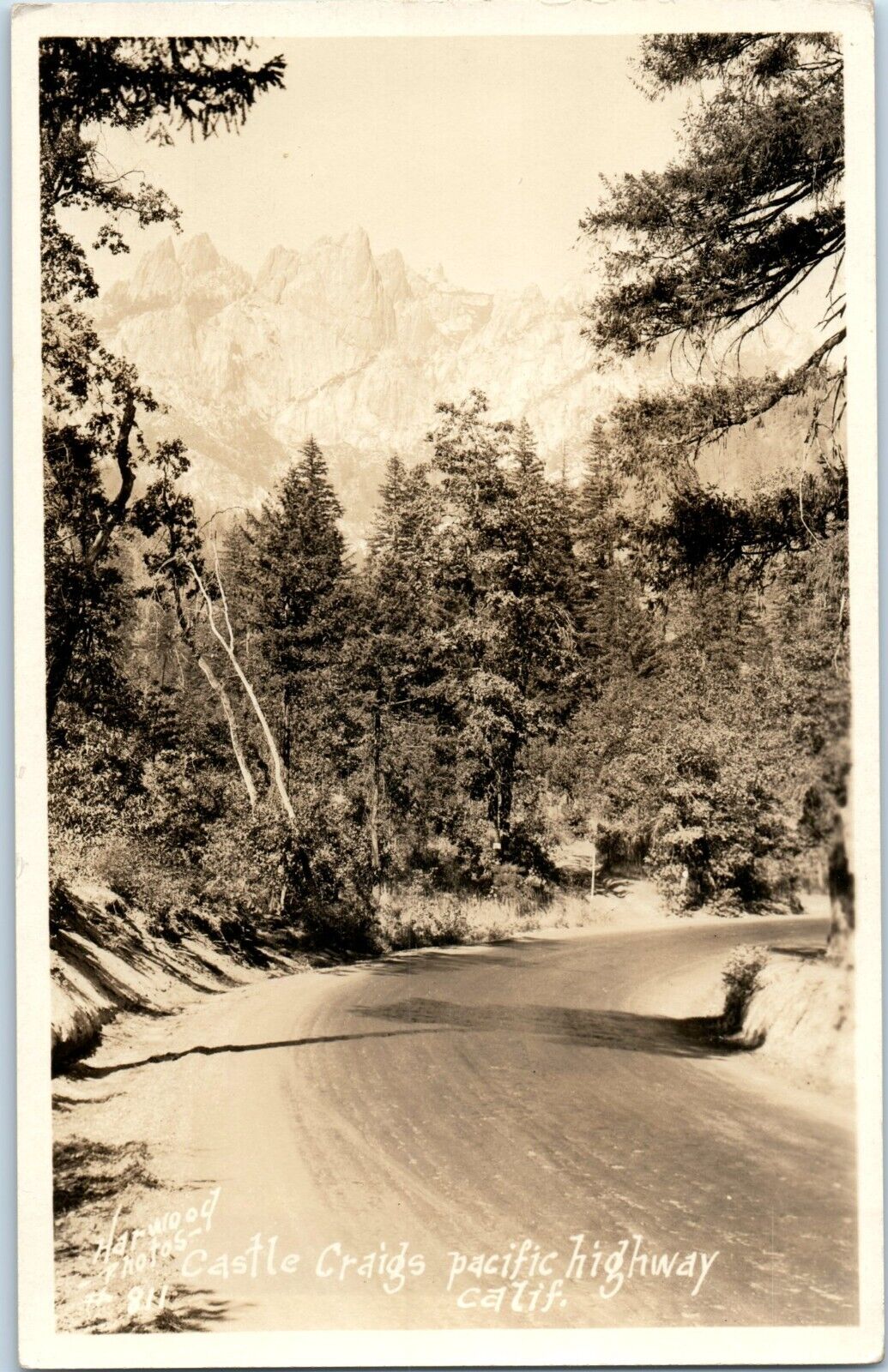 1930s Vintage RRPC Real Photo Postcard Castle Craigs Pacific Highway California 