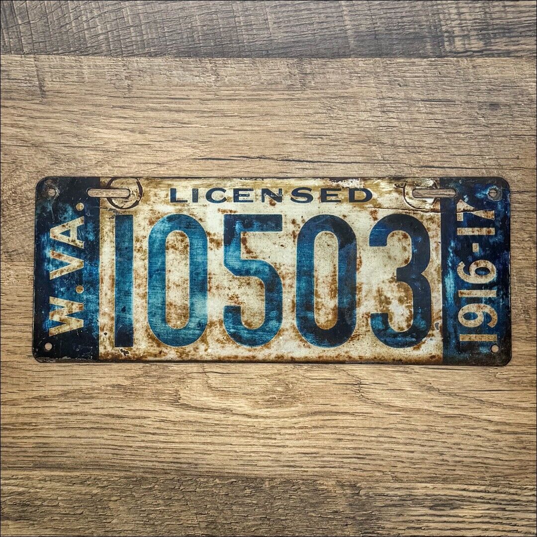 Original WEST VIRGINIA 1916 1917 License Plate - 10503 - Good Condition