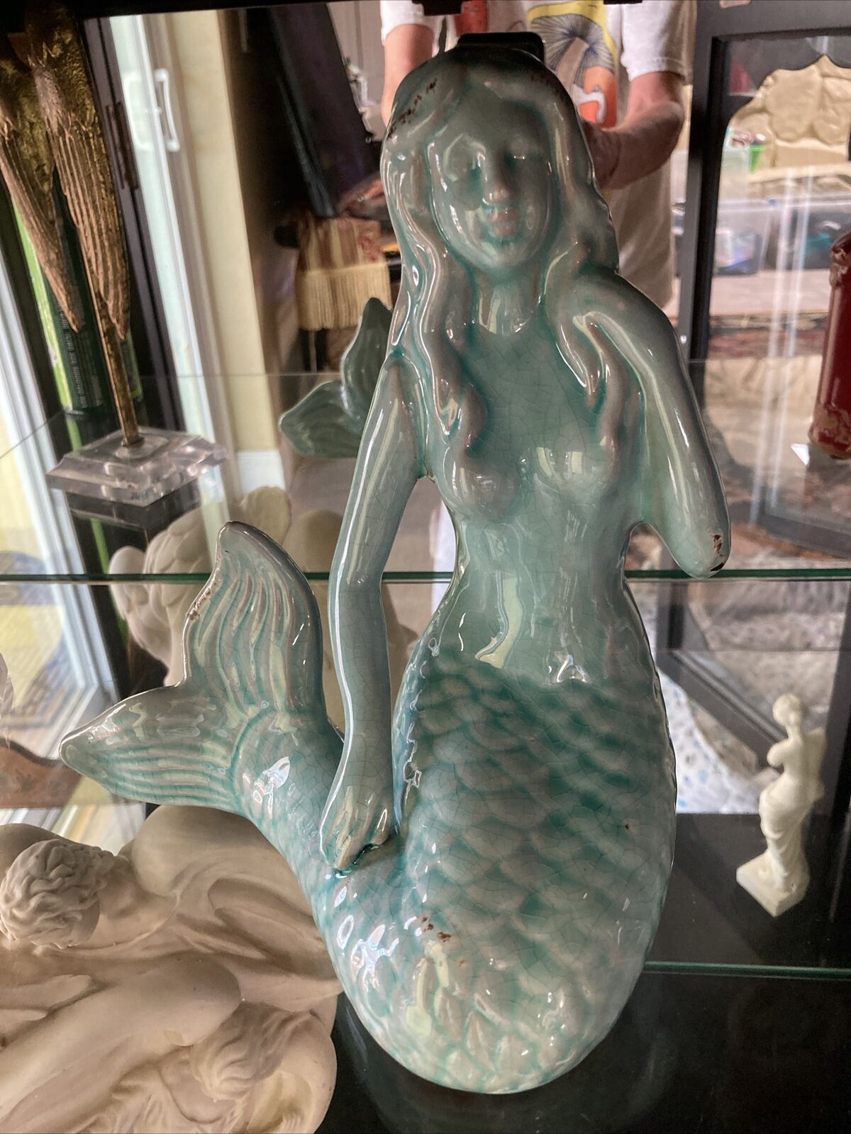Extremely RARE Ceramic Coastal Beach Mermaid Sculpture SOLD OUT HTF