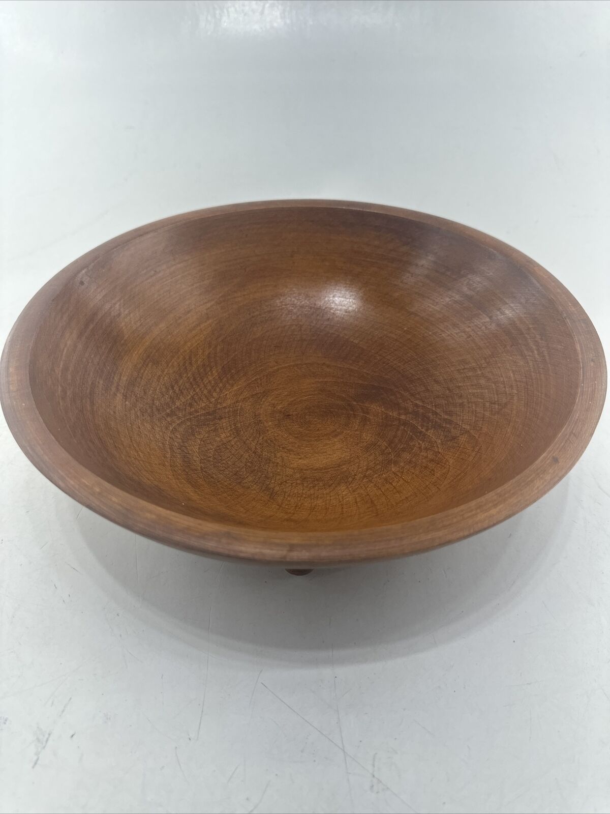 VINTAGE GENUINE WOODCRAFTERY PRODUCT WOODEN BOWL BEAUTIFUL CONDITION 11.5”