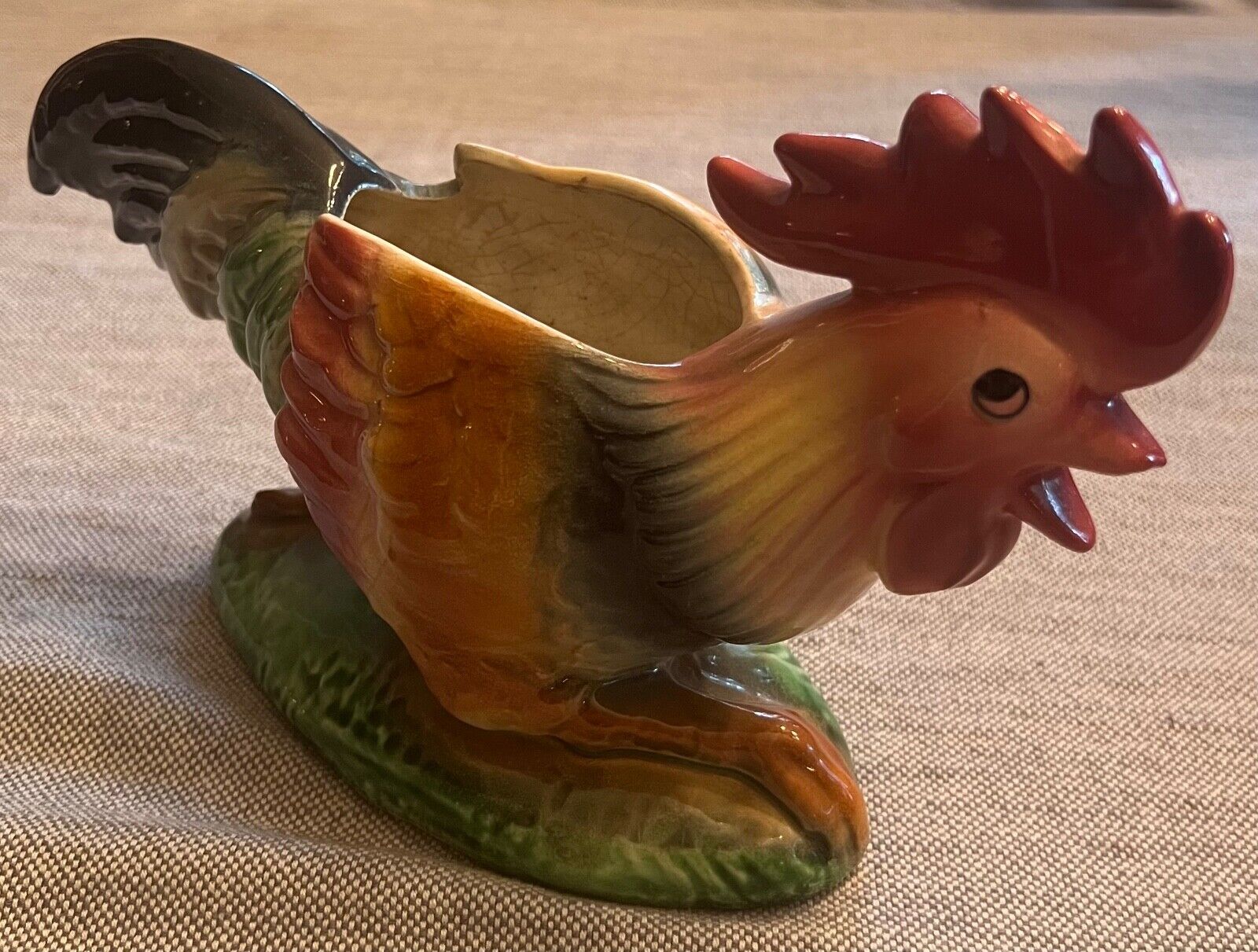 Vintage Royal Copley Ceramic Rooster Chicken Planter