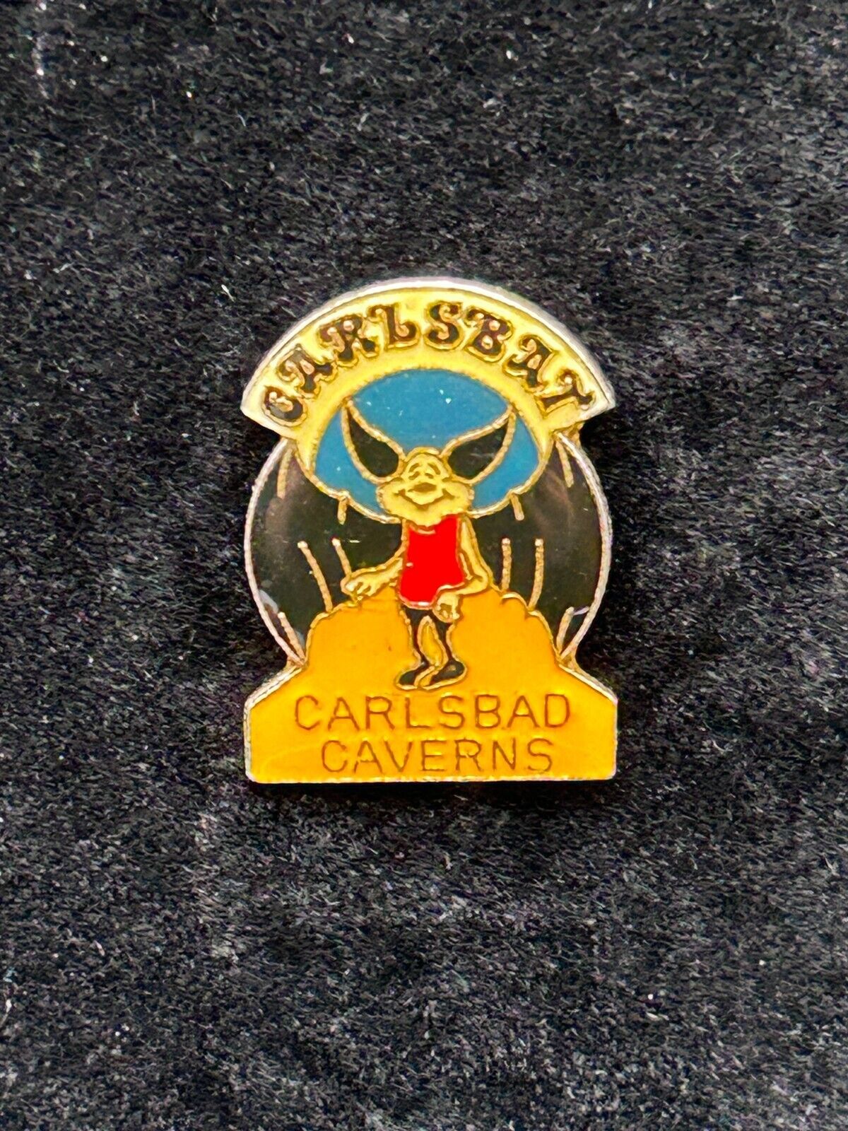 Vintage CARLSBAT Carlsbad Caverns National Park Enamel Souvenir Lapel Hat Pin