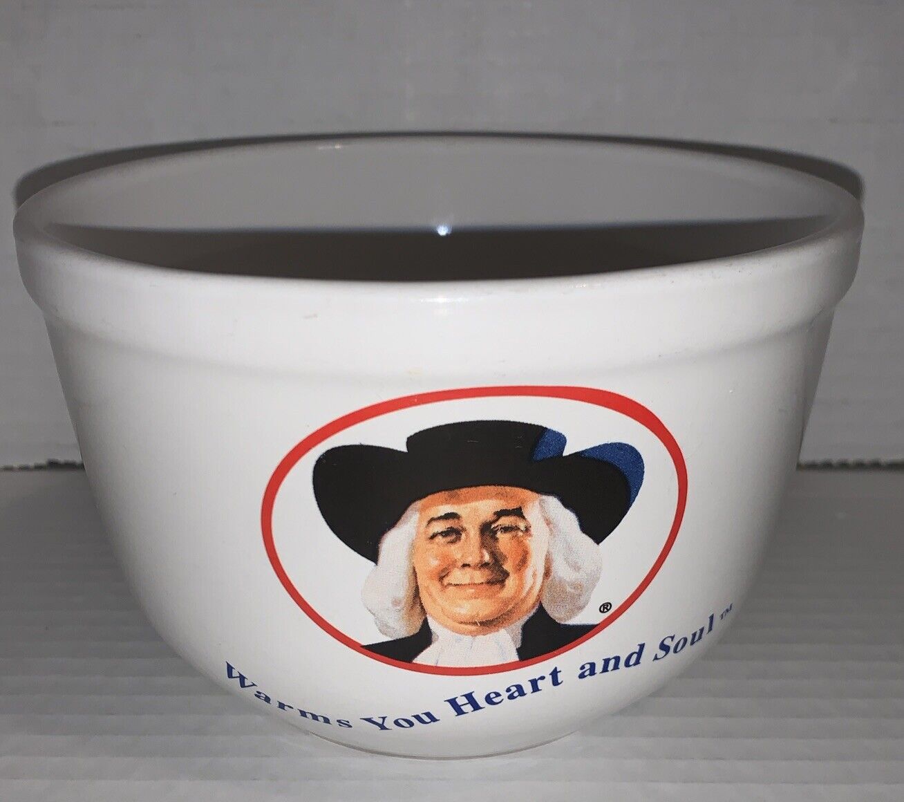 1999 Quaker Oats ceramic cereal bowl Warms You Heart And Soul Houston Harvest