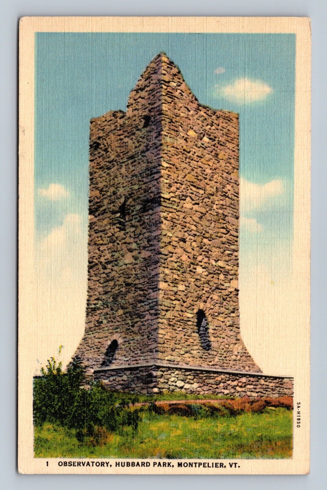 Montpelier VT- Vermont, Observatory, Hubbard Park, Vintage Postcard