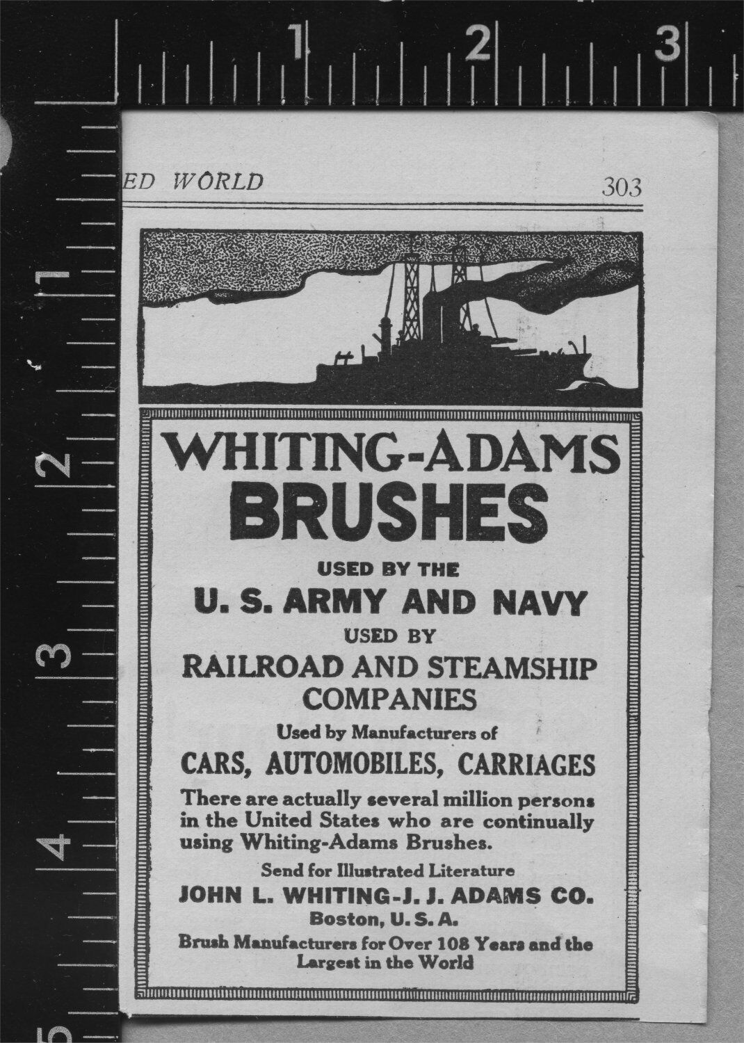 Original Magazine Print Ad  1919  for Whiting-Adams Paint Brushes