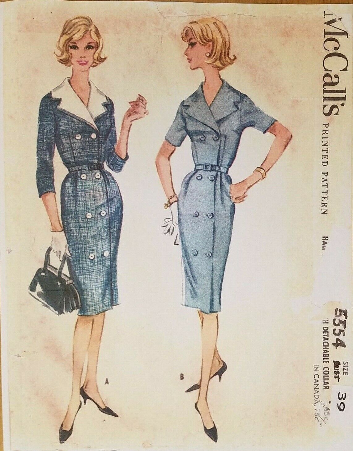  1960 Secretary Dress Sz 18.5 Bust 39\
