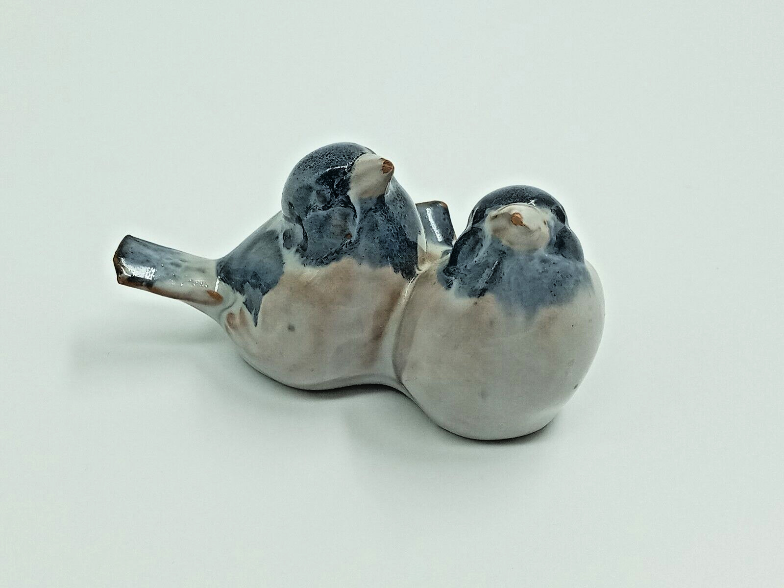 Vintage Dissing Keramik Hovedgaard Blue Birds Figurine Made in Denmark- Chipped