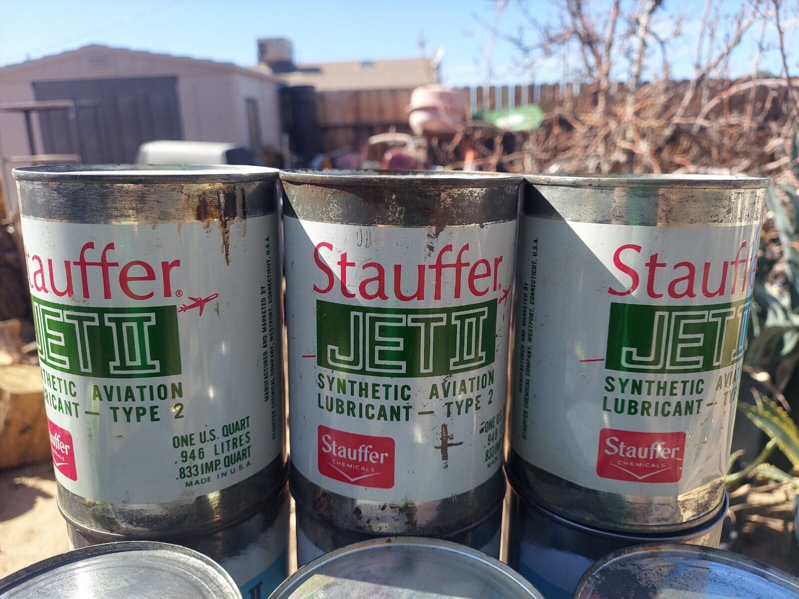 Vintage Stauffer Jet II Synthetic Aviation Lubricant-type 2 qty 3 cans