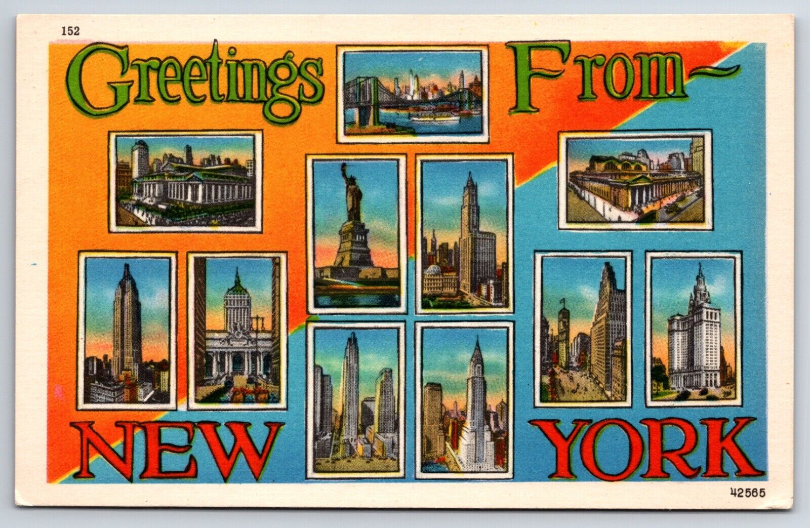 Greeting From New York City NY Multi View Buildings Vintage Postcard