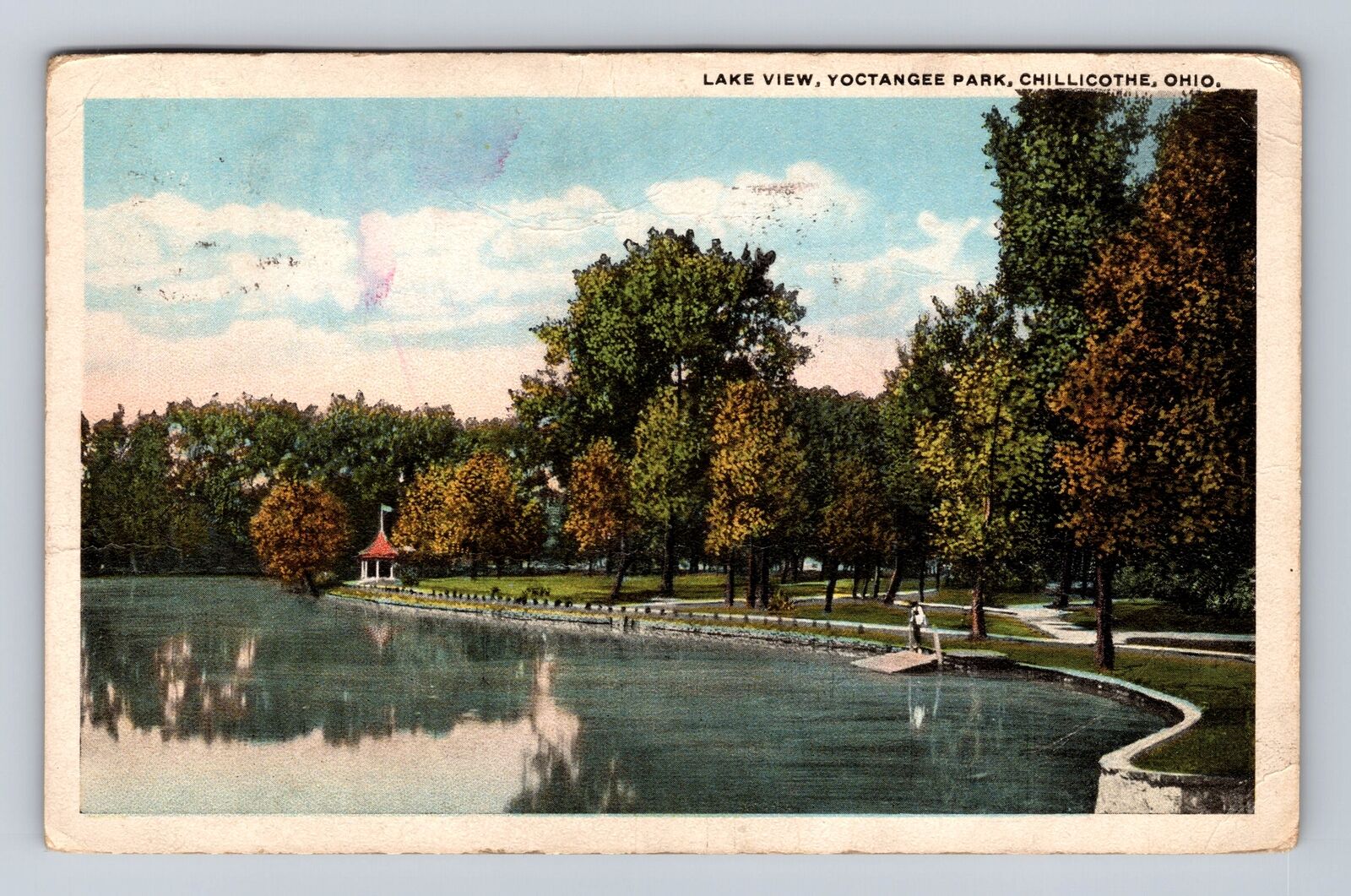 Chillicothe OH-Ohio, Lake View Yoctangee Park, Vintage c1918 Souvenir Postcard