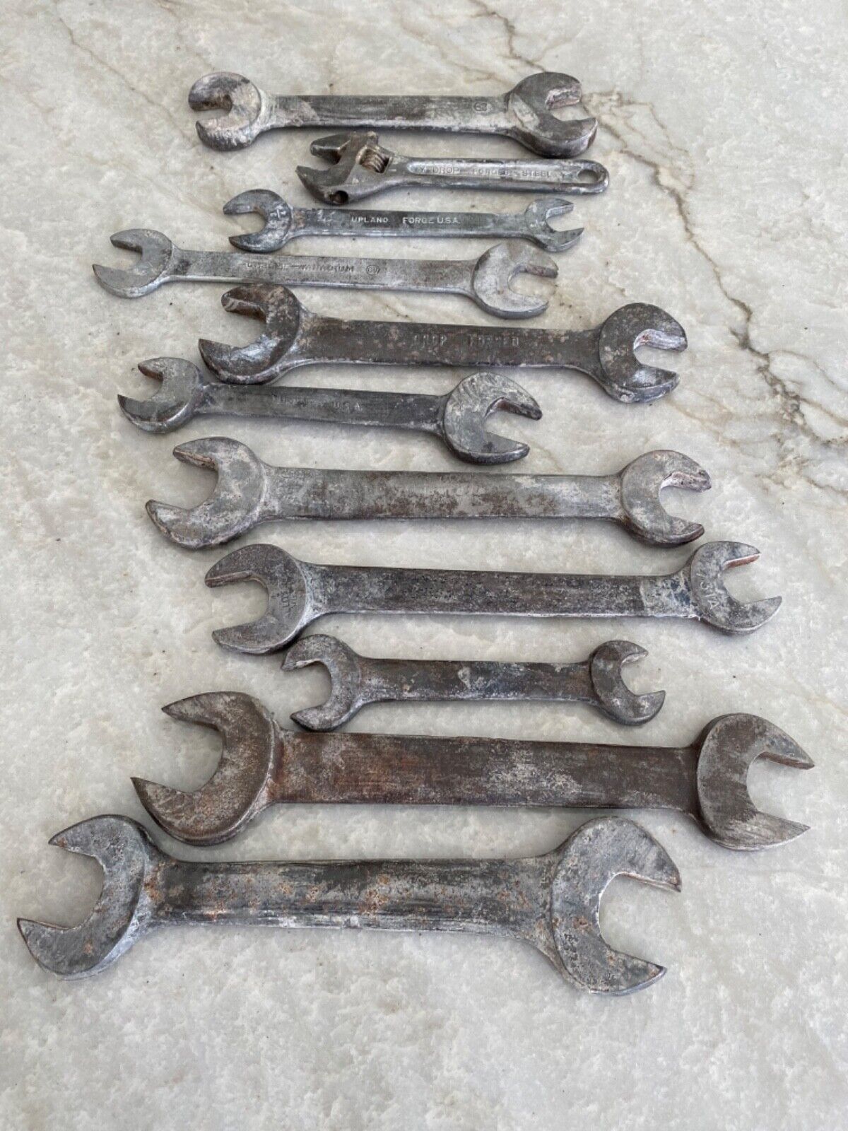 Vintage Antique Wrenches, Lot  Of 11, VLCHEK, DUNLAP, FAIRMONT, UPLAND & More