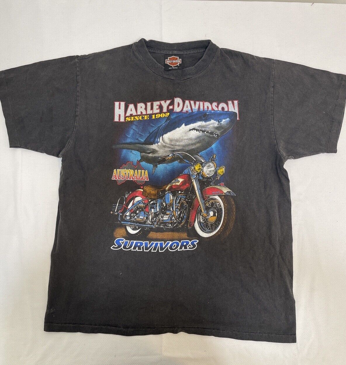 Harley-Davidson Vintage Short Sleeve Shirts for Men Size:Large