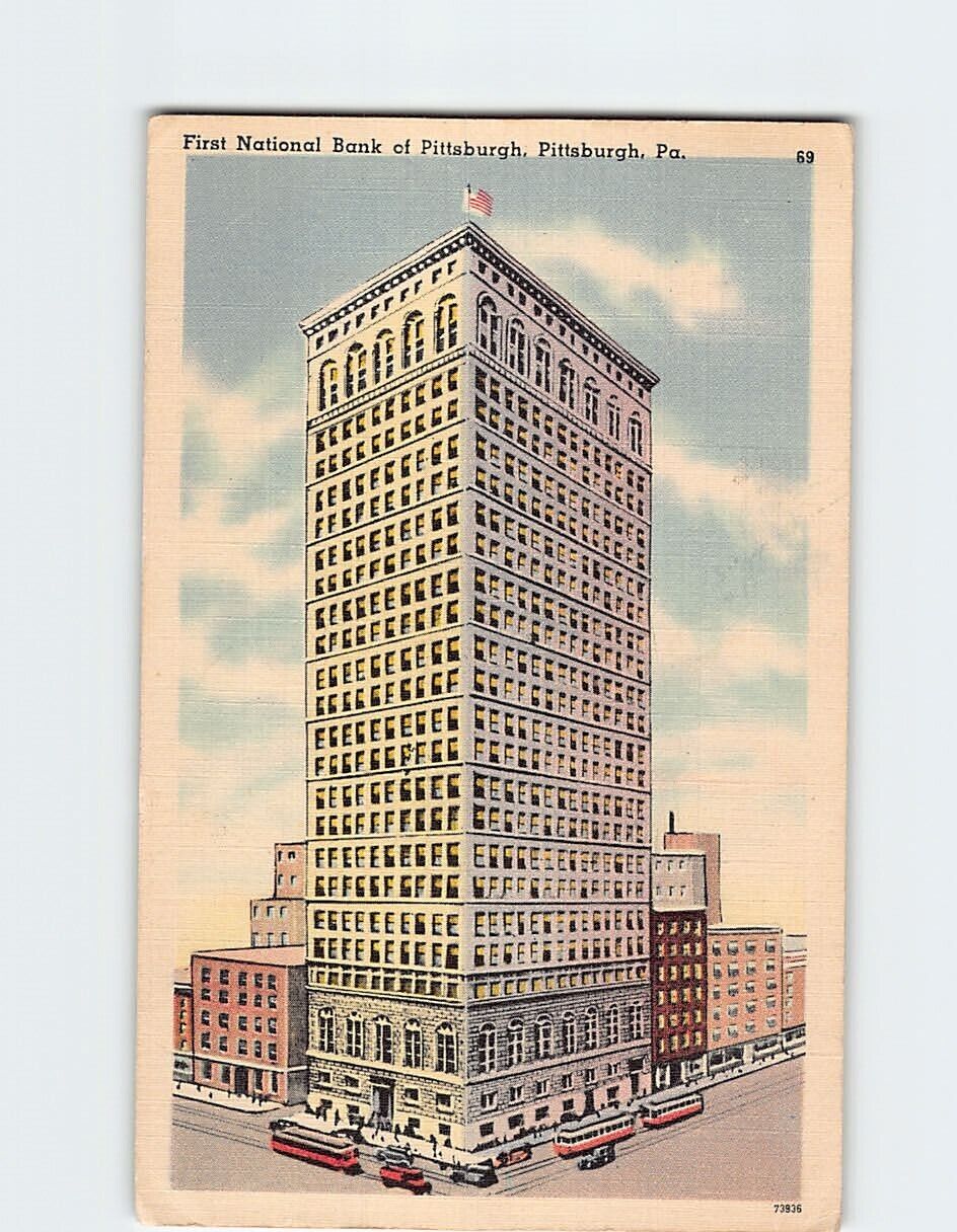 Postcard First National Bank Pittsburg Pennsylvania USA
