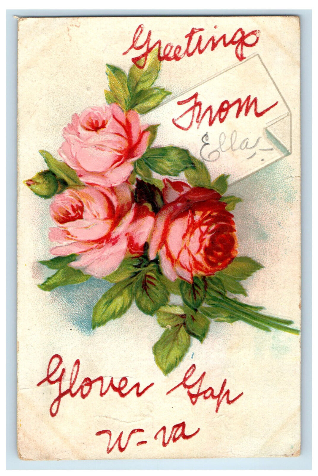1907 Greetings from Glover Gap West Virginia WV Mt. Cilead OH Postcard