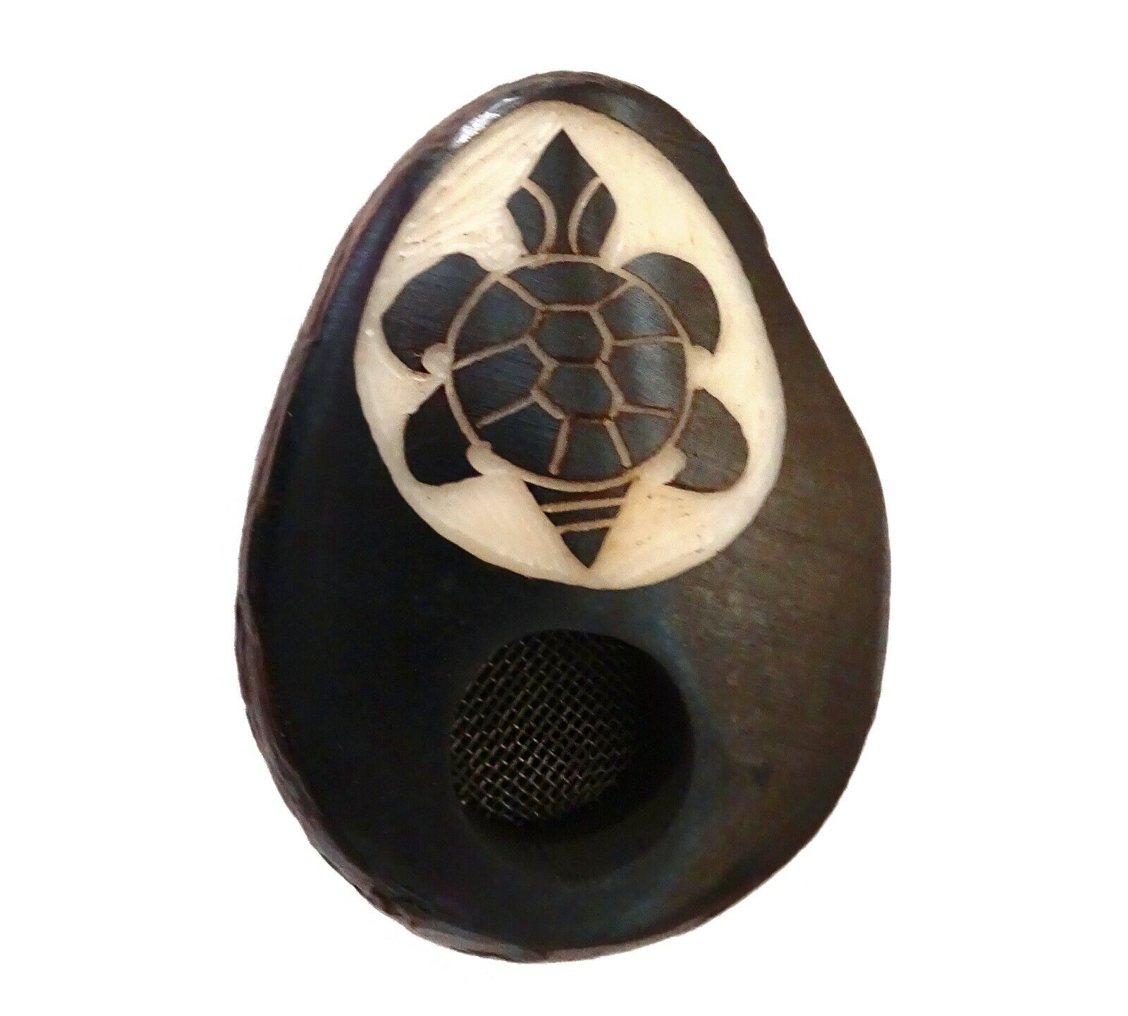 Sea Turtle Tagua Nut Bowl Mini Smoking Pipe Handmade Natural Carved Animal Art