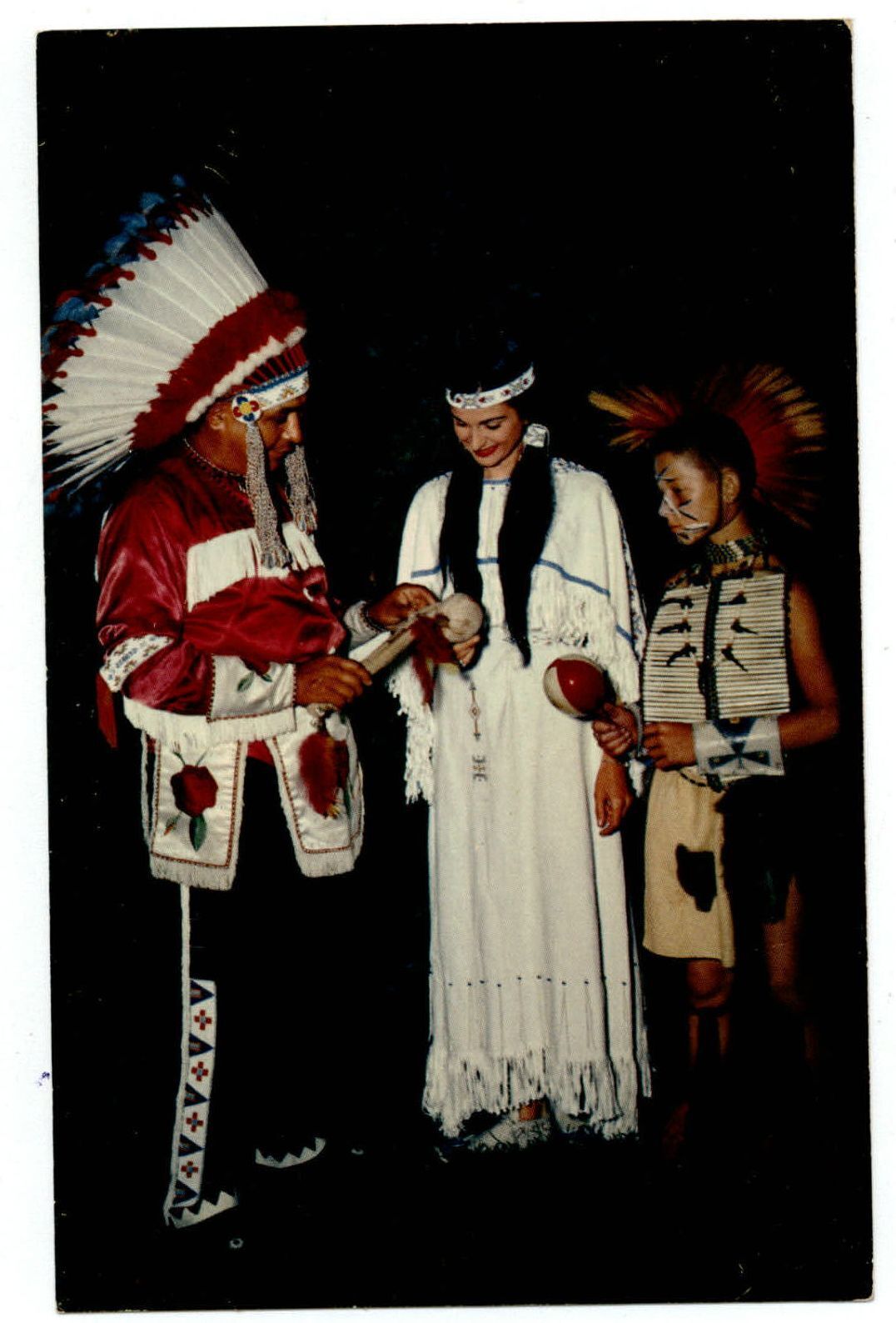 Harbor Springs Stadium Michigan Ottawa Indian naming ceremony postcard