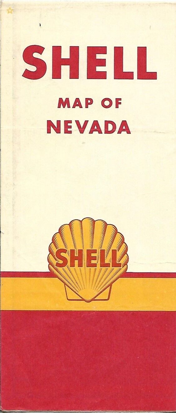 1959 SHELL OIL COMPANY Road Map NEVADA Lake Tahoe Reno Las Vegas Yosemite
