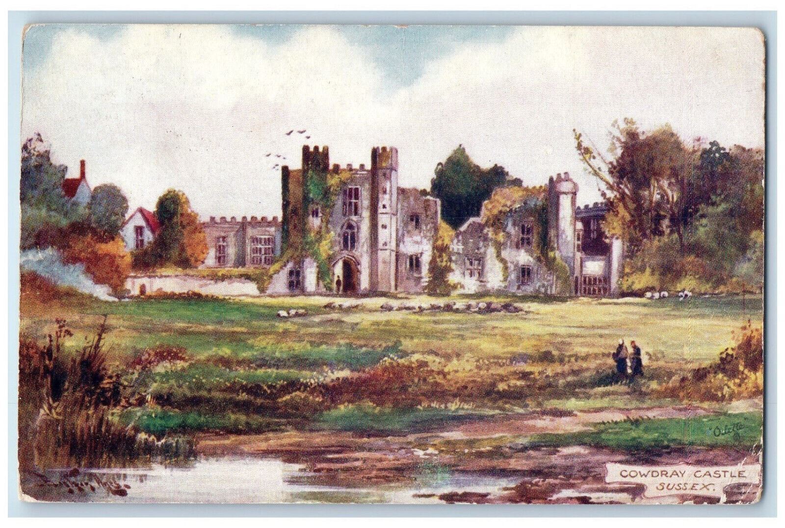 c1910 Cowdray Castle Sussex England Antique Oilette Tuck Art Postcard
