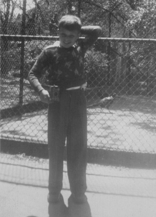 3Z Photograph Boy Holds Brownie Camera 1930-40\'s Portrait 