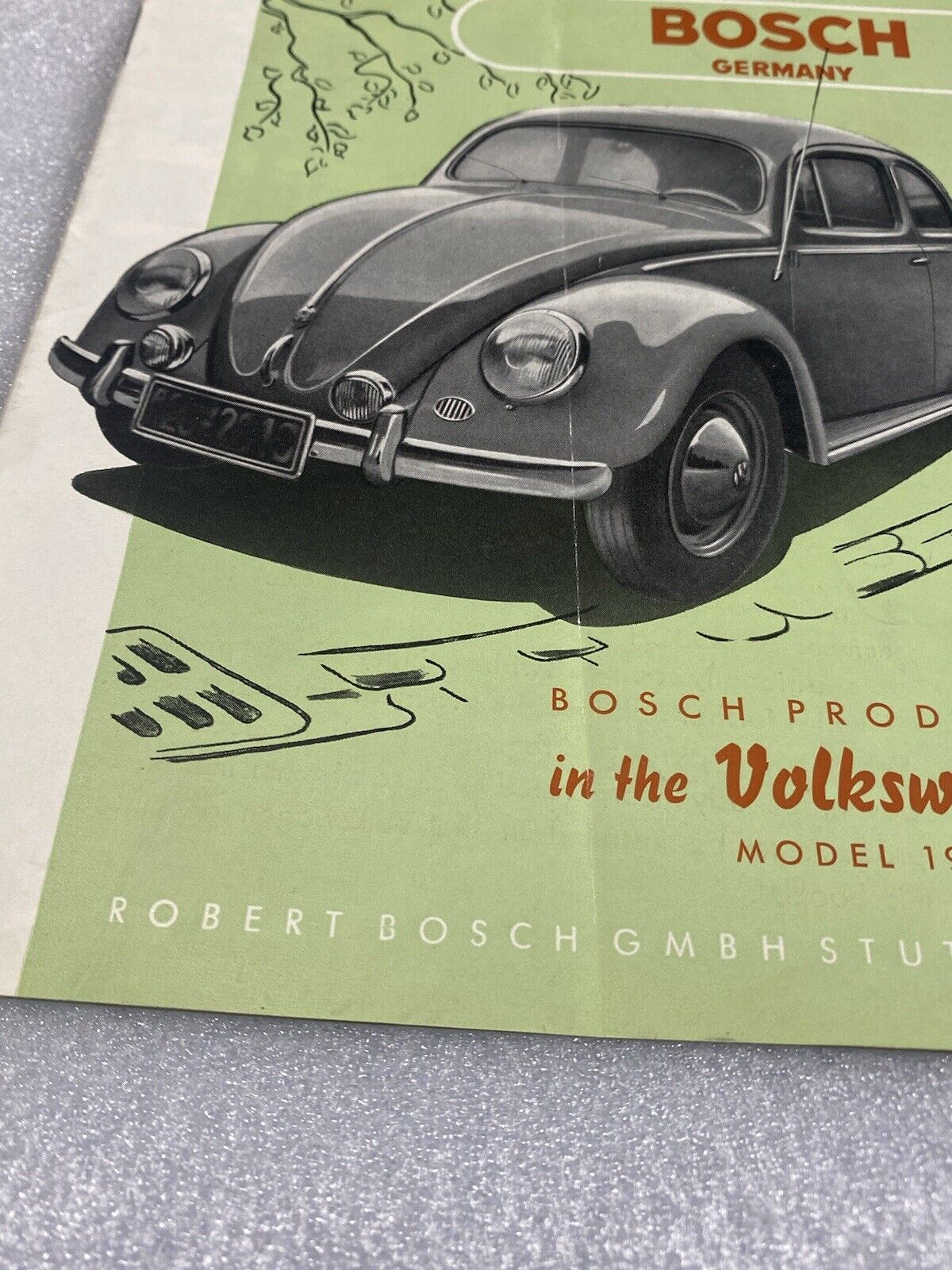 Vtg 1953-54 Bosch Products In Volkswagen Beetle Brochure 