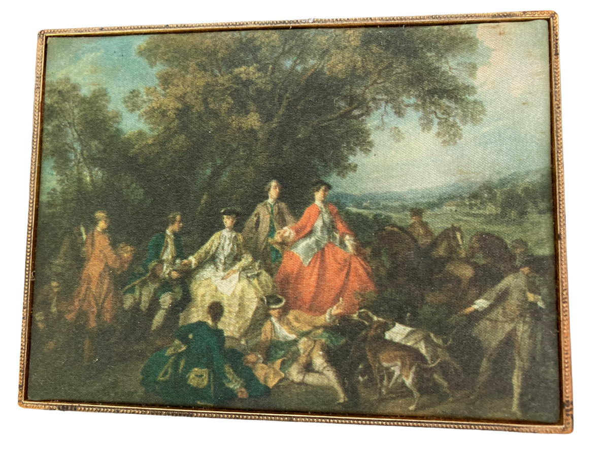Schmid The Picnic After the Hunt by Lancret Music Box Jewelry Romeo and Juliet