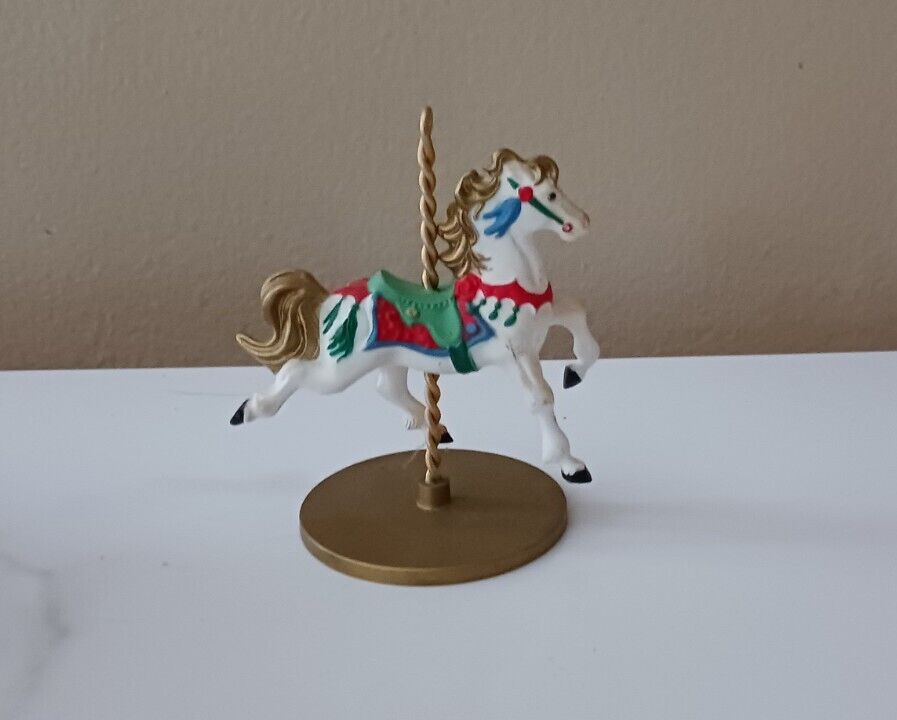 Vintage Hallmark 1989 Carousel Horse Snow 1st In Series Christmas Ornament
