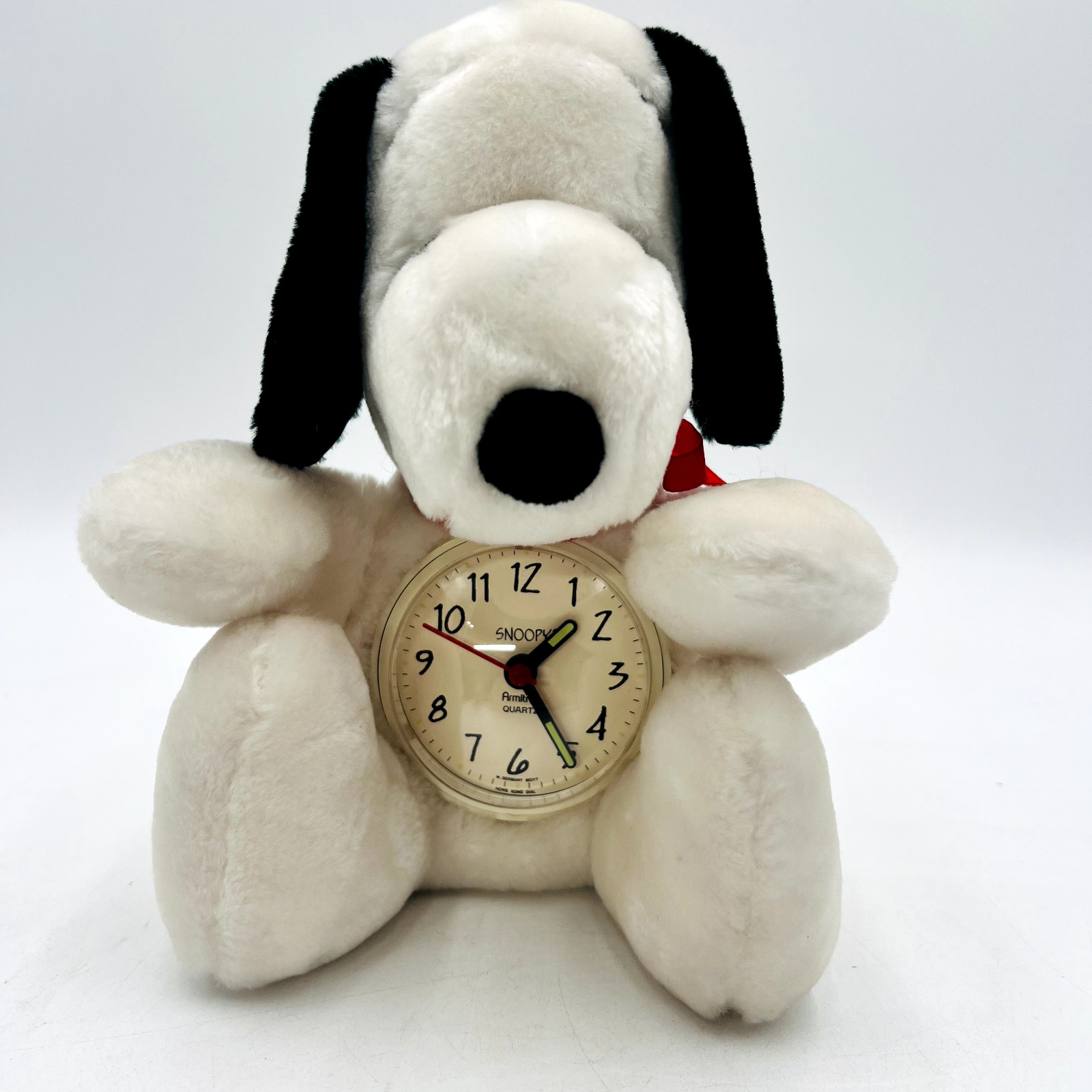 Vintage 1968 Snoopy/ Peanuts Plush Analog Clock Armitron Quartz (Works)