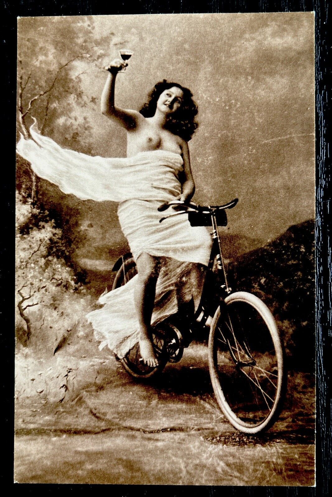Vintage Columbia Bicycle Advertisement Beautiful Women Postcard By Exerstuff