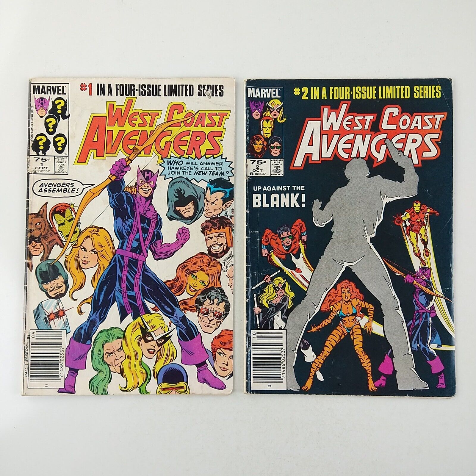 West Coast Avengers #1 #2 Newsstand Lot Lower Grade (1984 Marvel Comics)