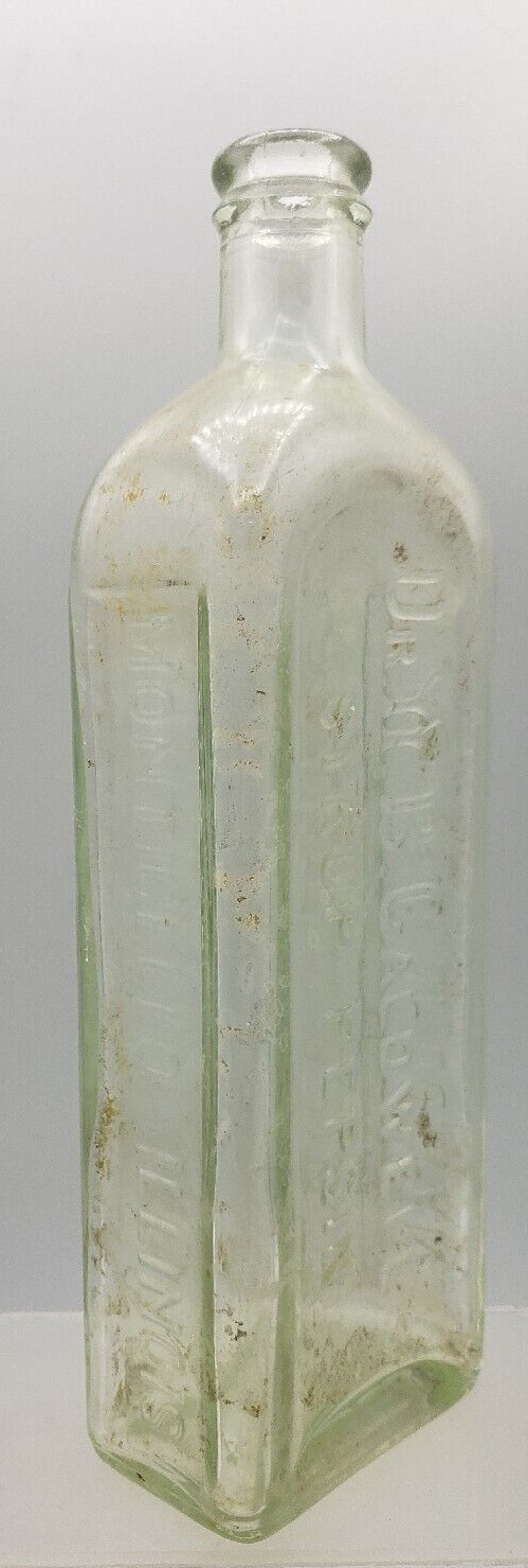 Antique Clear Glass Apothecary Medicine Bottle Dr. W.B. Caldwell's Monticello 9