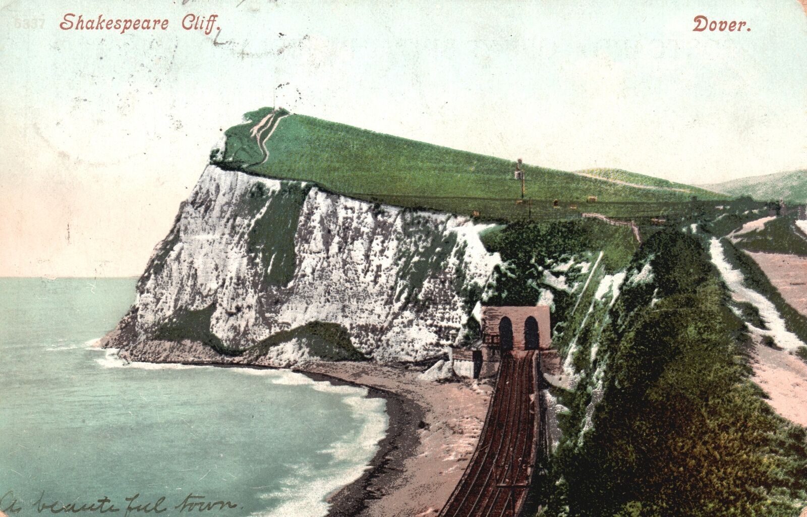 Vintage Postcard 1905 Shakespear Cliff Dover Beach Pavillion England