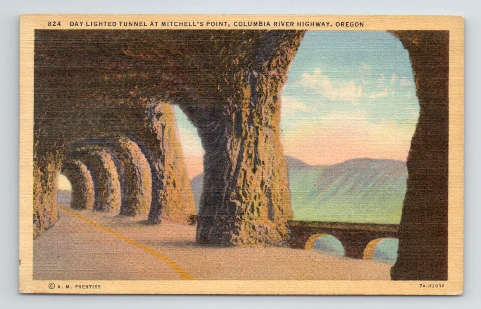 Tunnel Mitchell\'s Point Columbia Hood River County Gorge Oregon VTG OR Postcard
