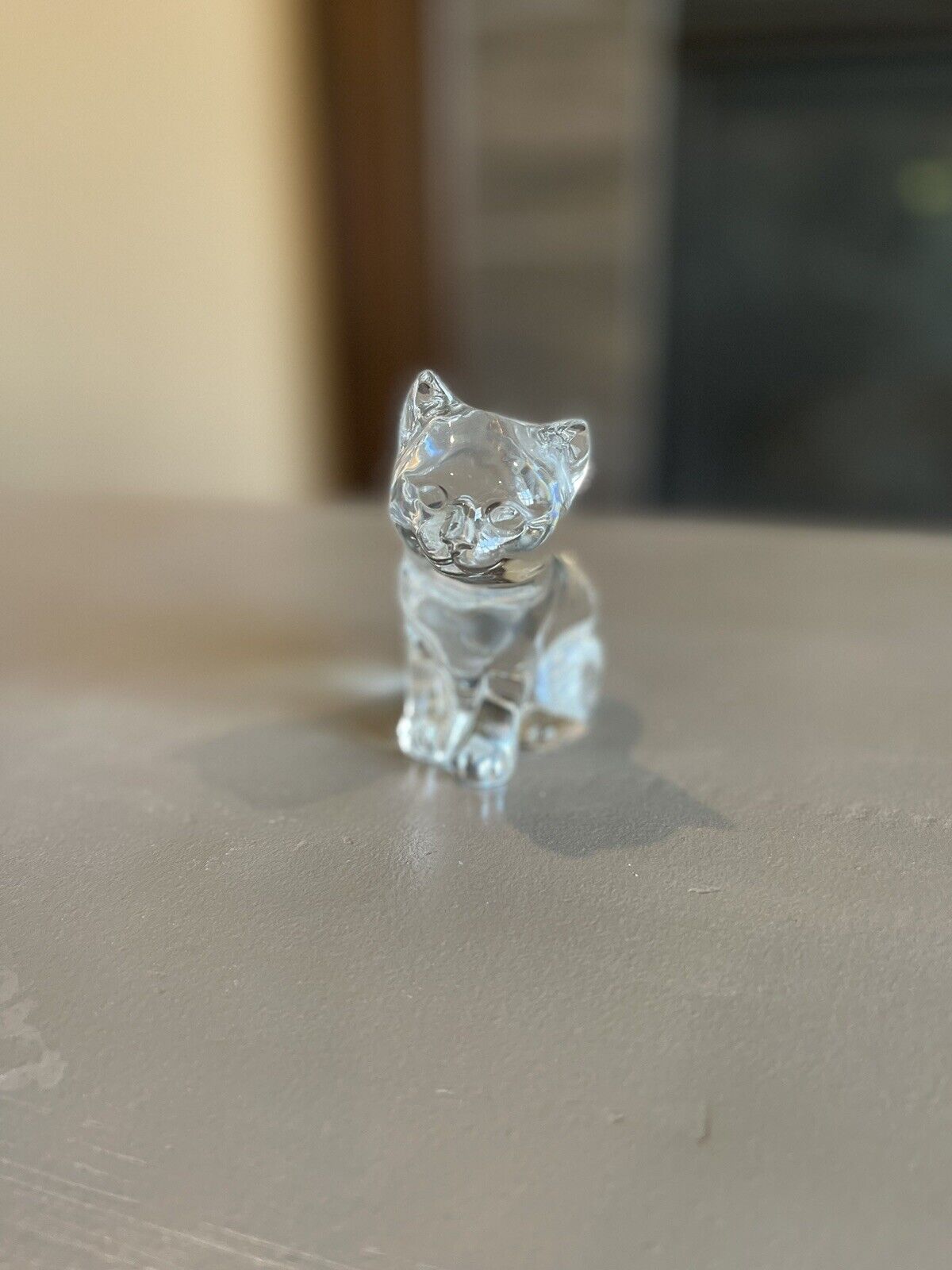 Princess House Clear Glass Kitten Paperweight Cat Figurine Lead Crystal