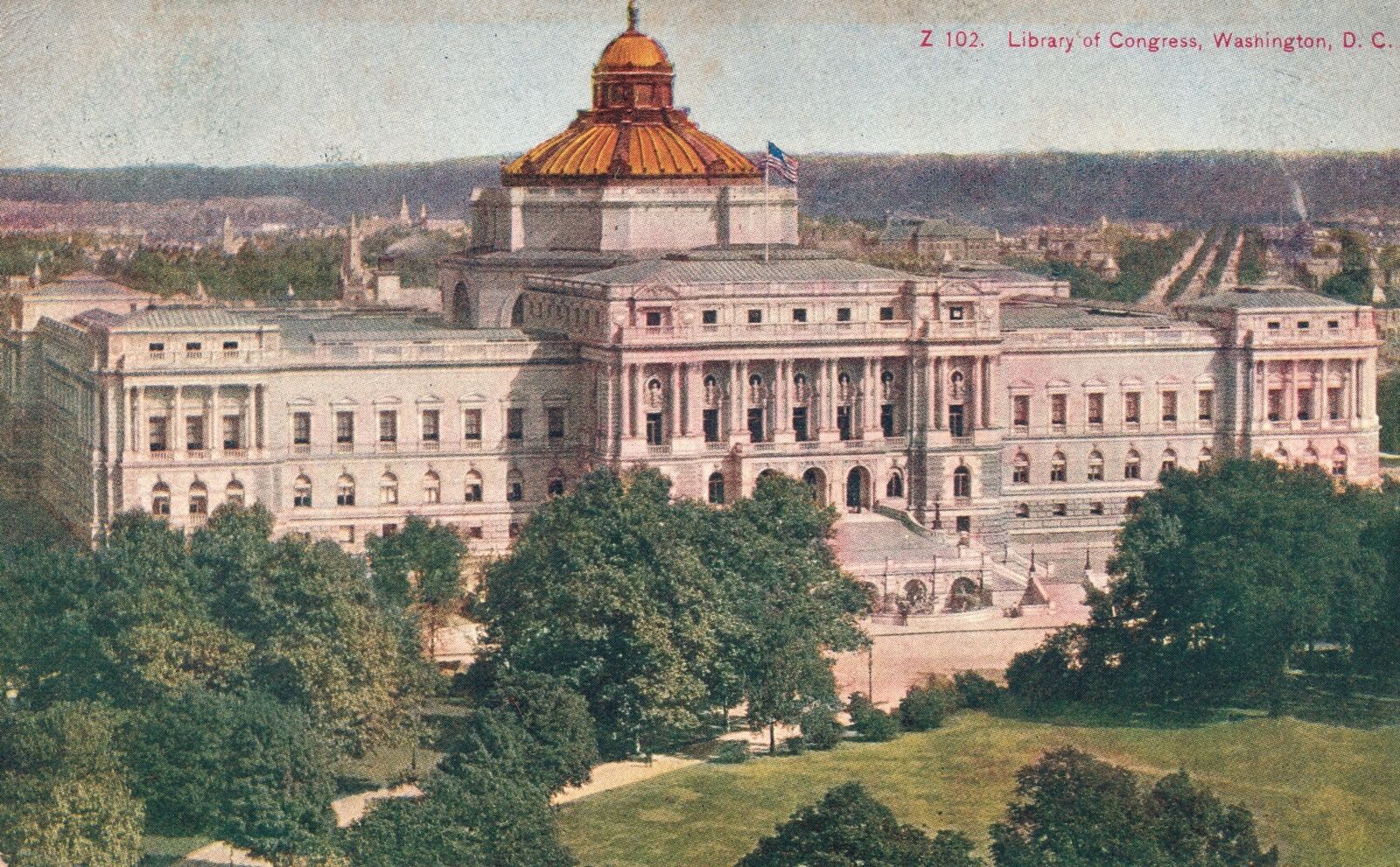 Vintage Postcard 1908 Library of Congress Building Landmark Washington D. C.