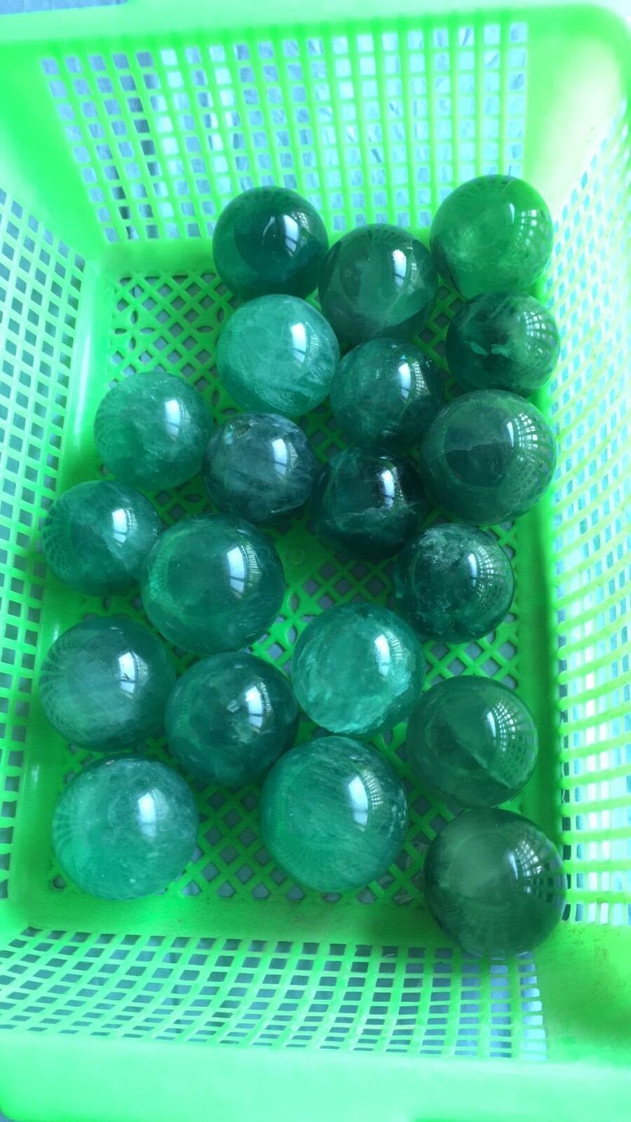 40mm Natural Green Fluorite Ball Quartz Crystal Healing Sphere Reiki Stone 1pc